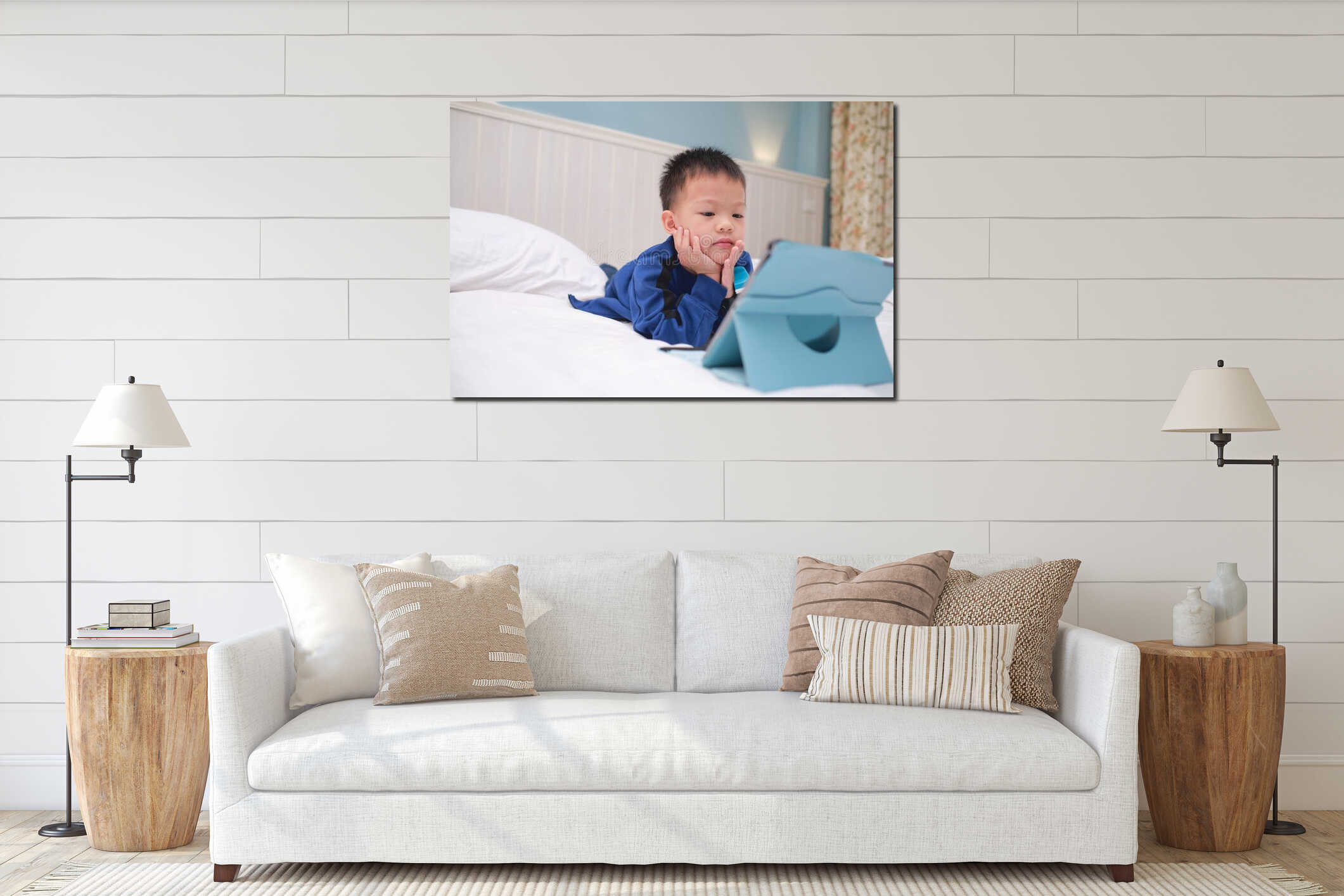 Canvas hanging interior mockup