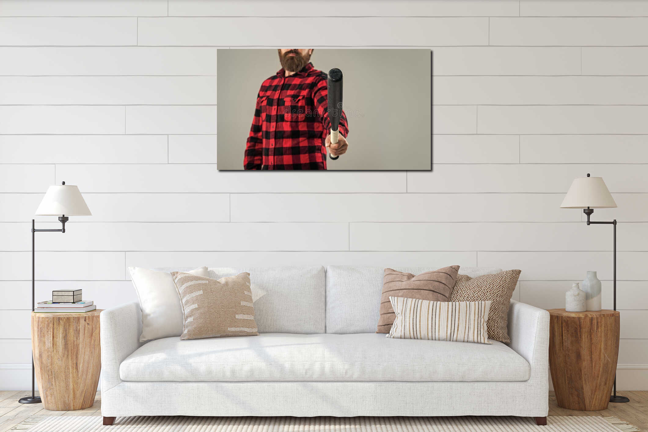 Canvas hanging interior mockup