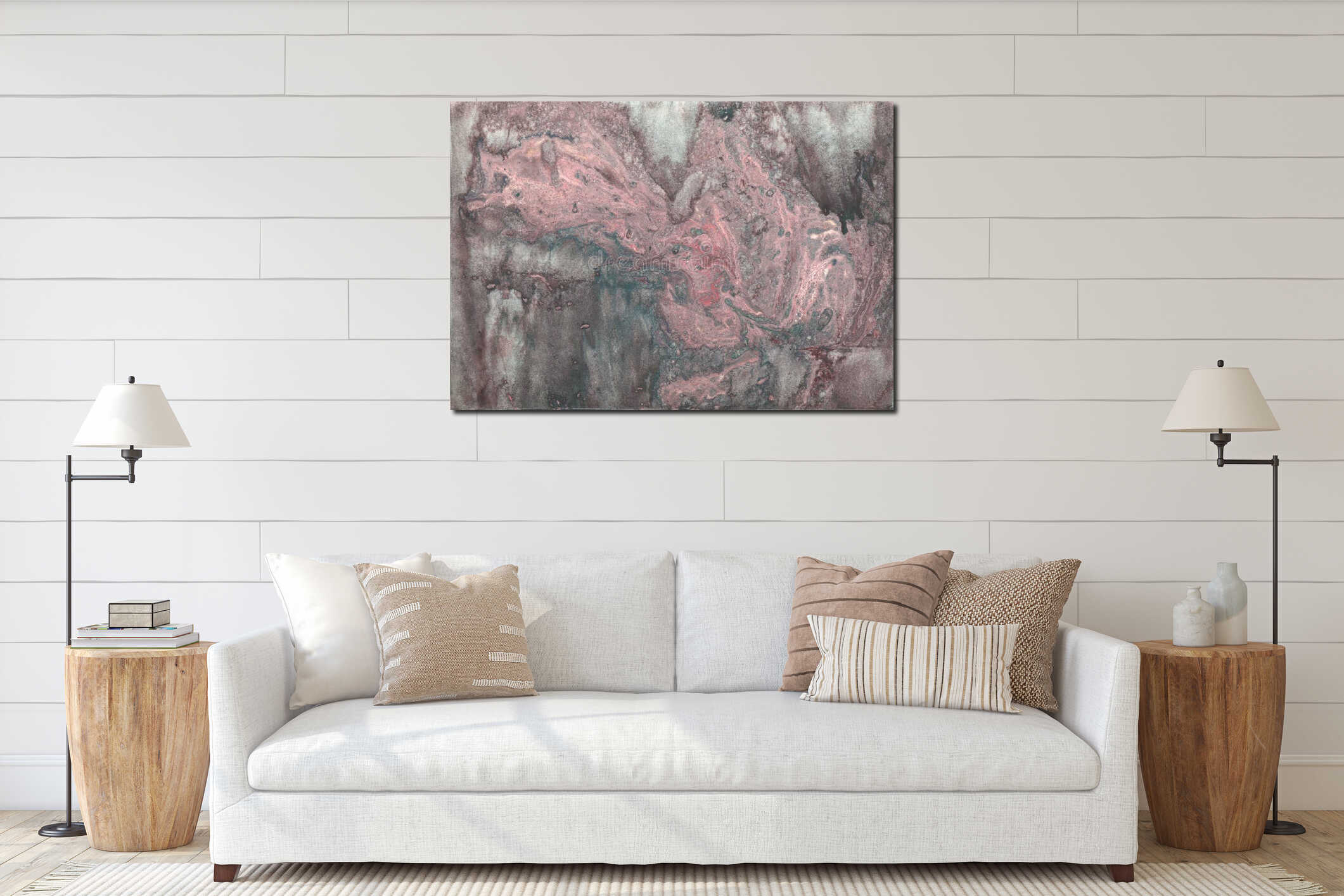 Canvas hanging interior mockup