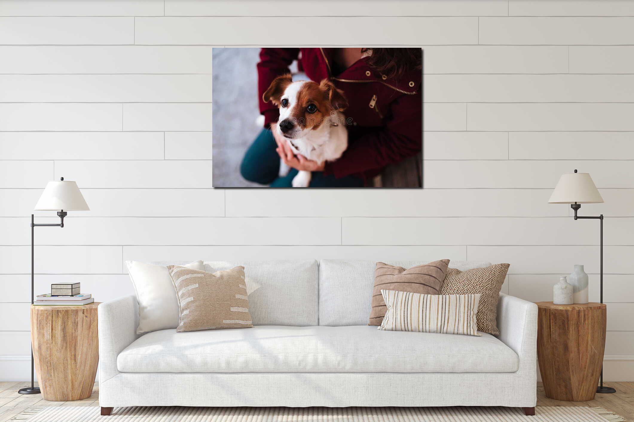 Canvas hanging interior mockup