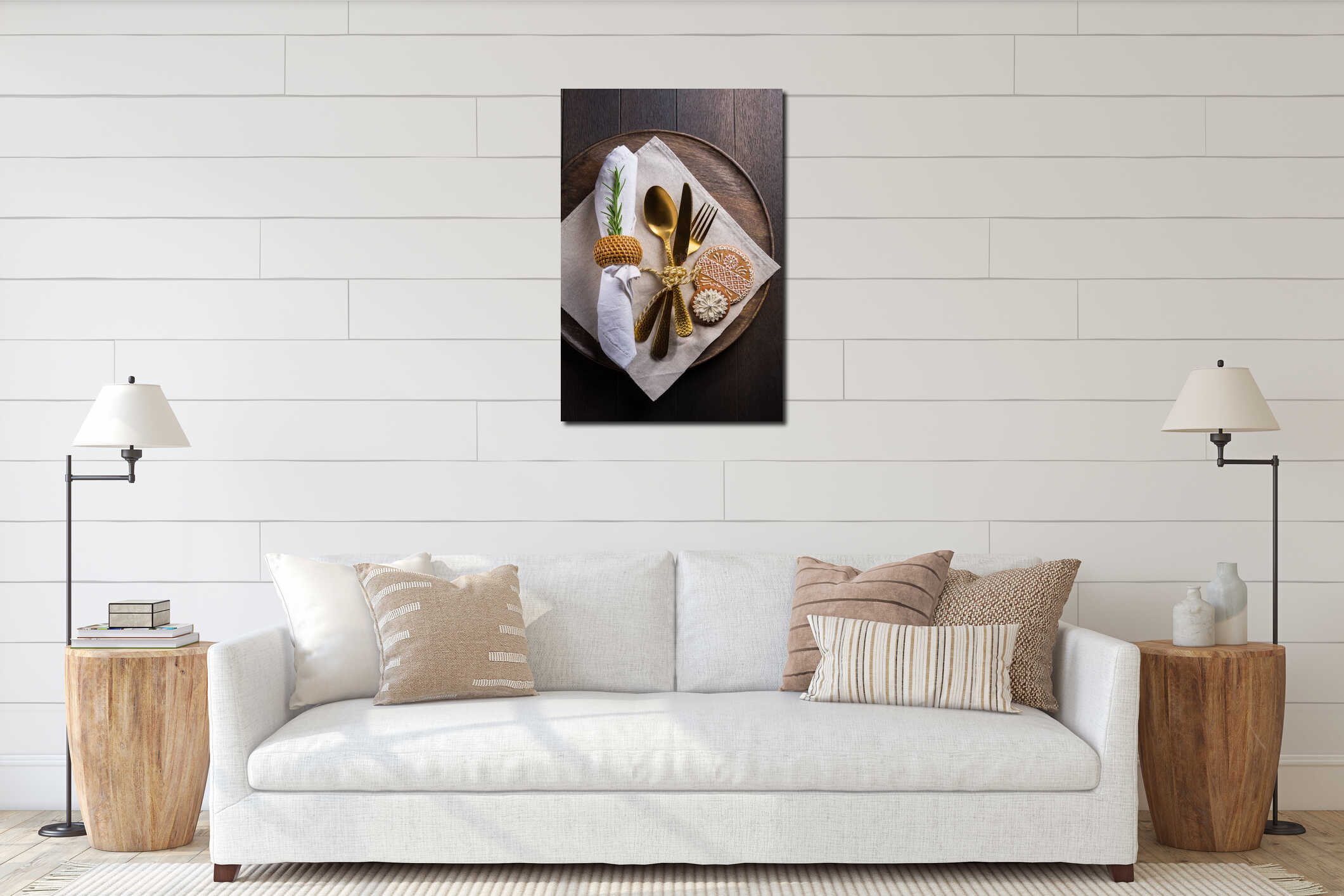 Canvas hanging interior mockup