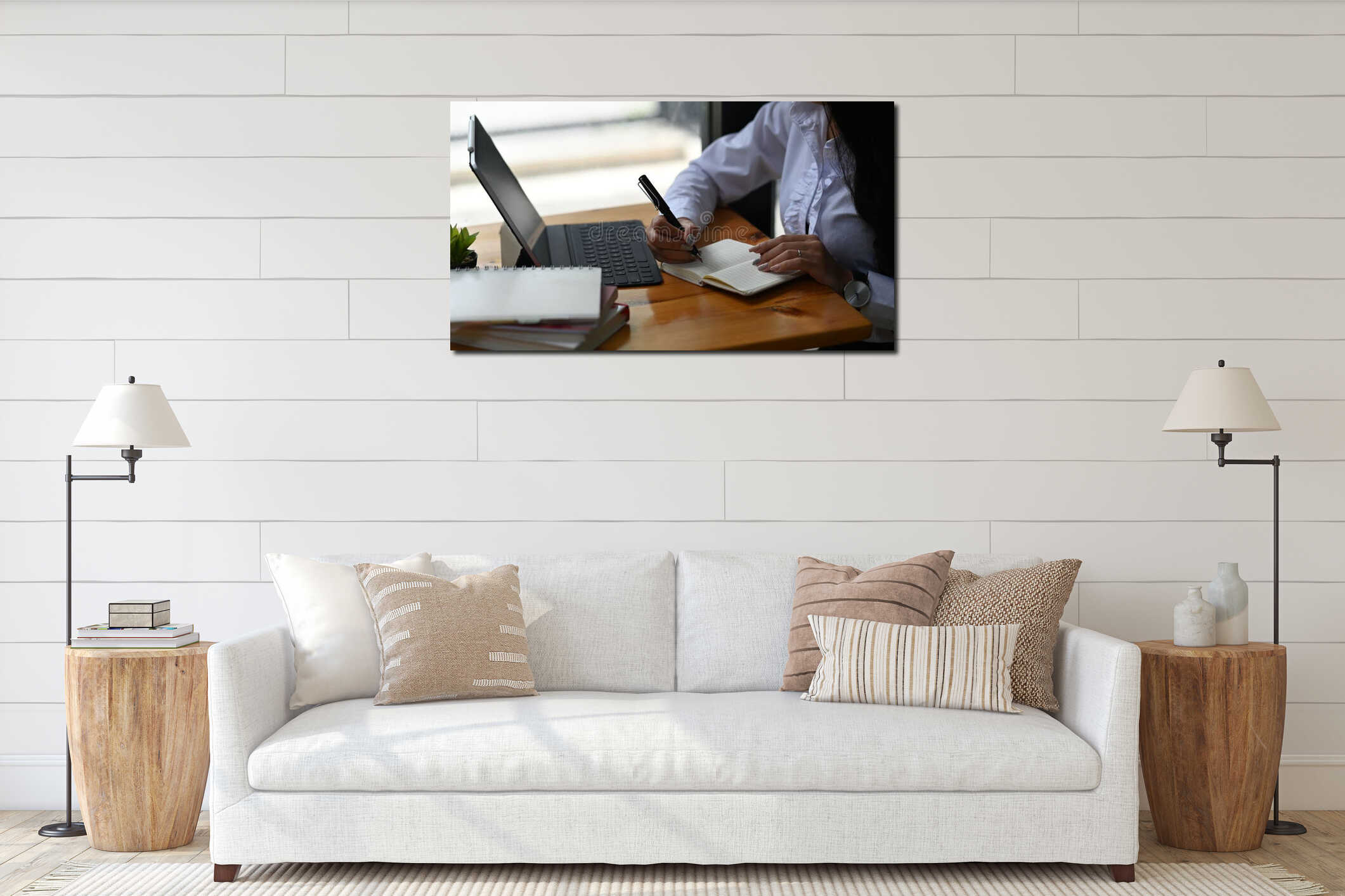 Canvas hanging interior mockup