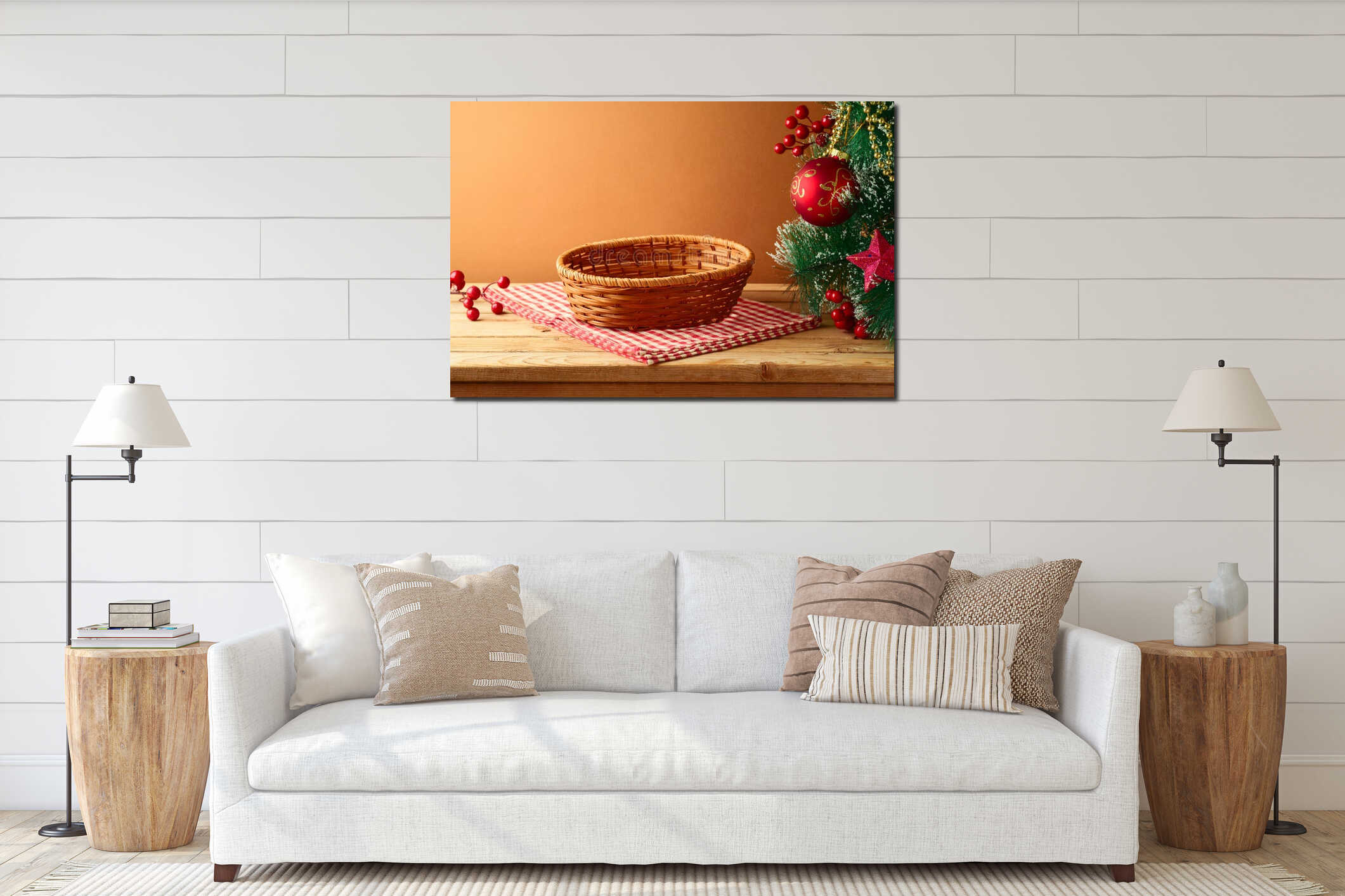 Canvas hanging interior mockup