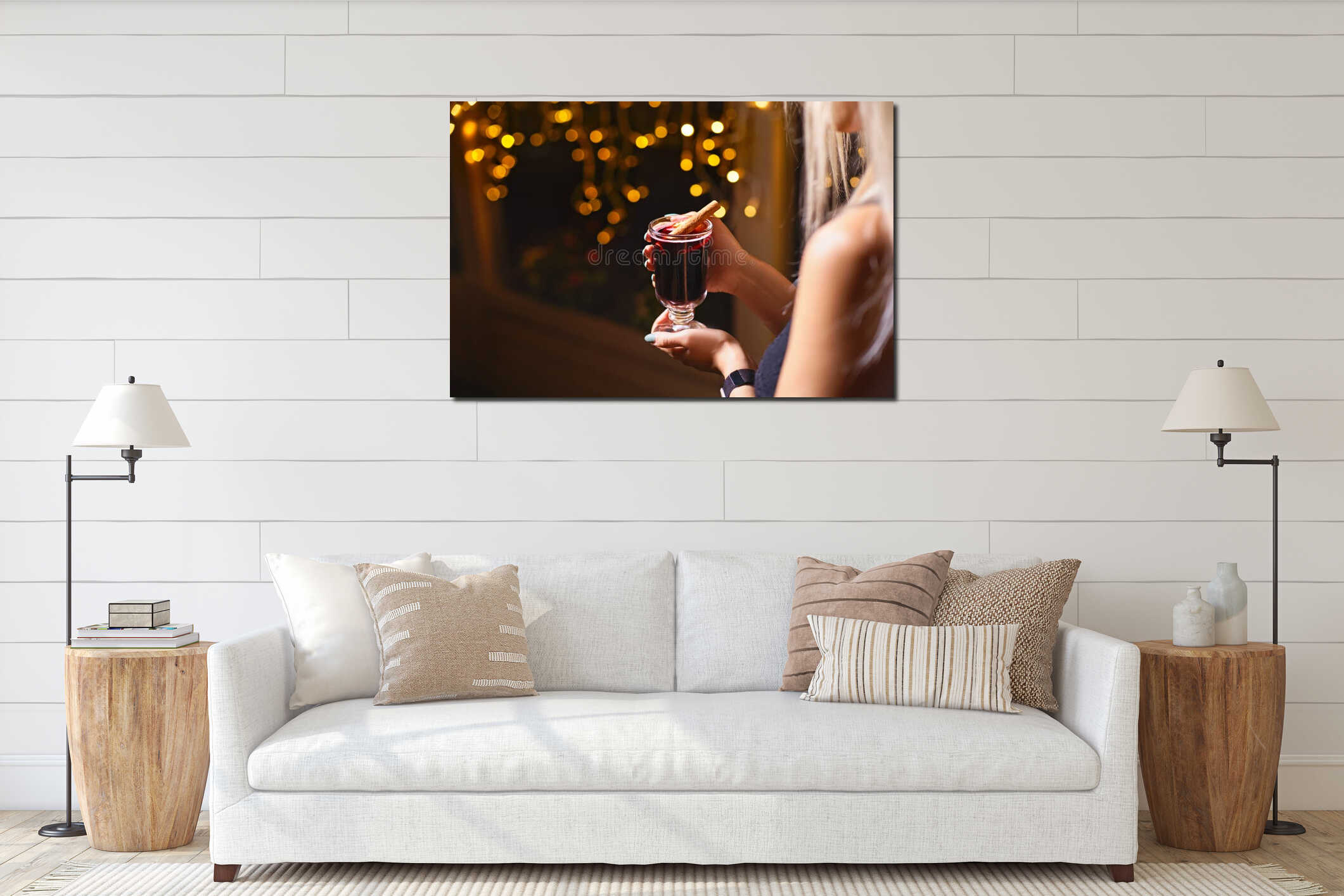 Canvas hanging interior mockup