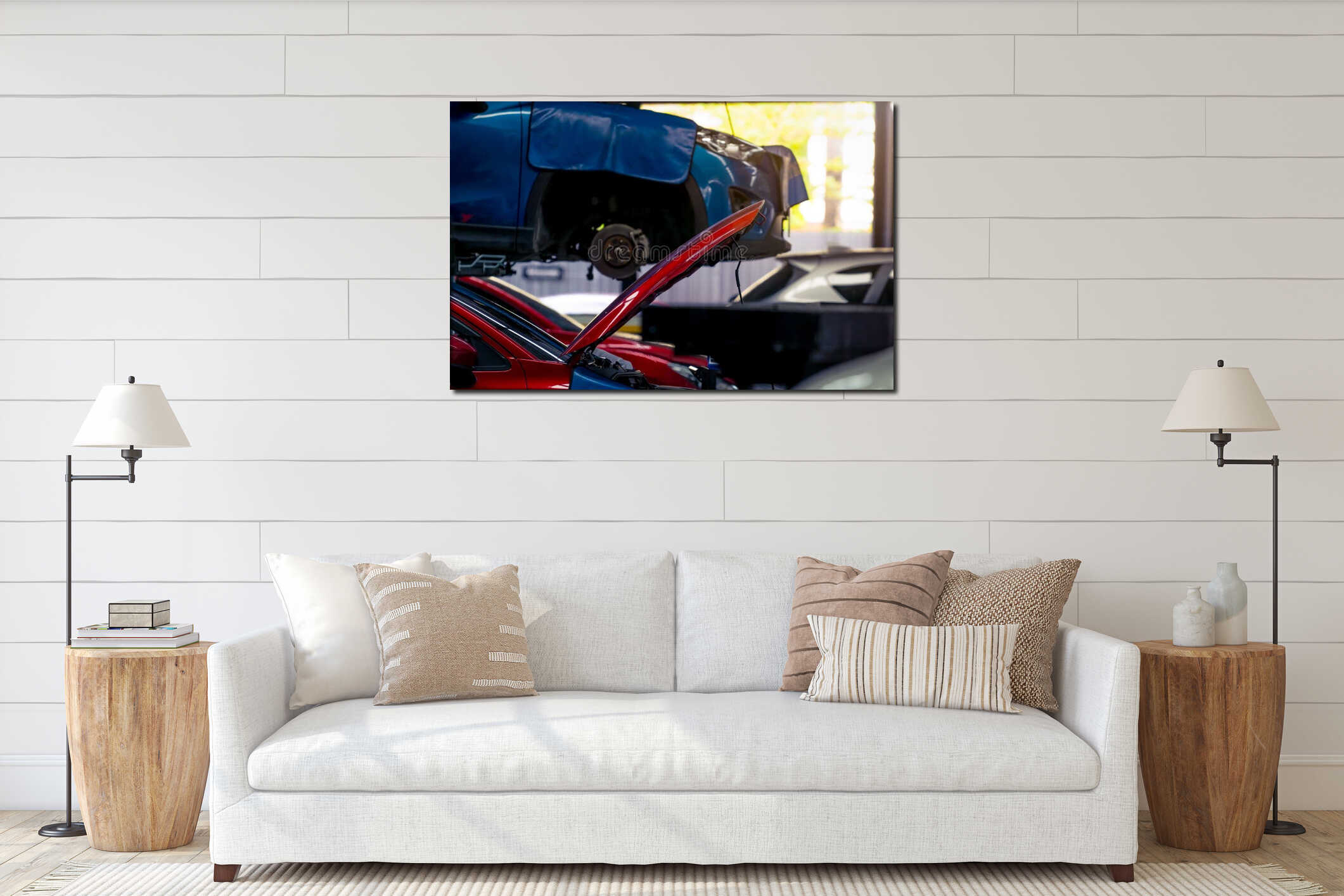 Canvas hanging interior mockup