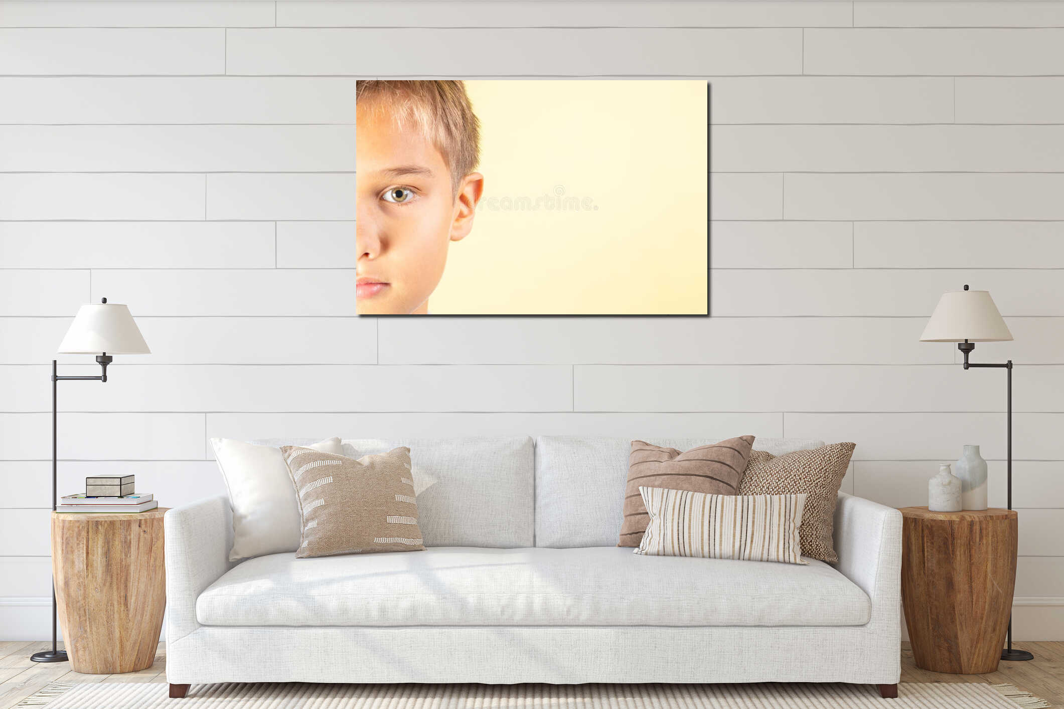 Canvas hanging interior mockup