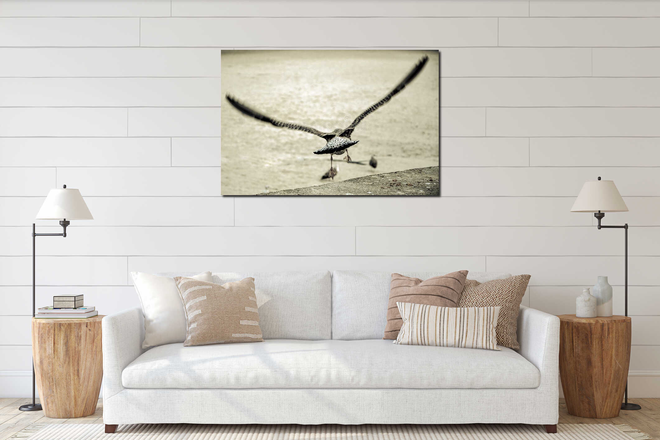 Canvas hanging interior mockup