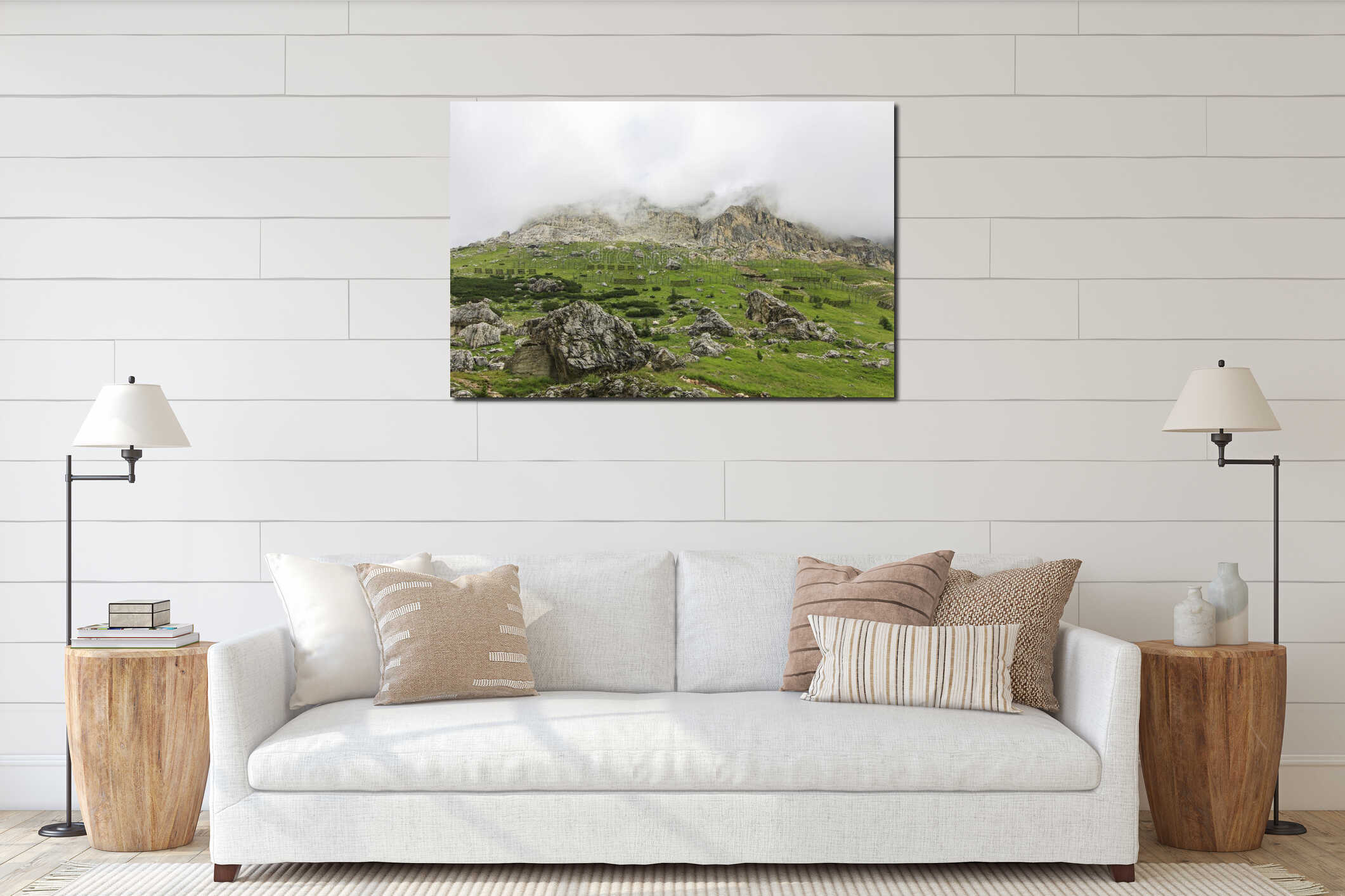 Canvas hanging interior mockup