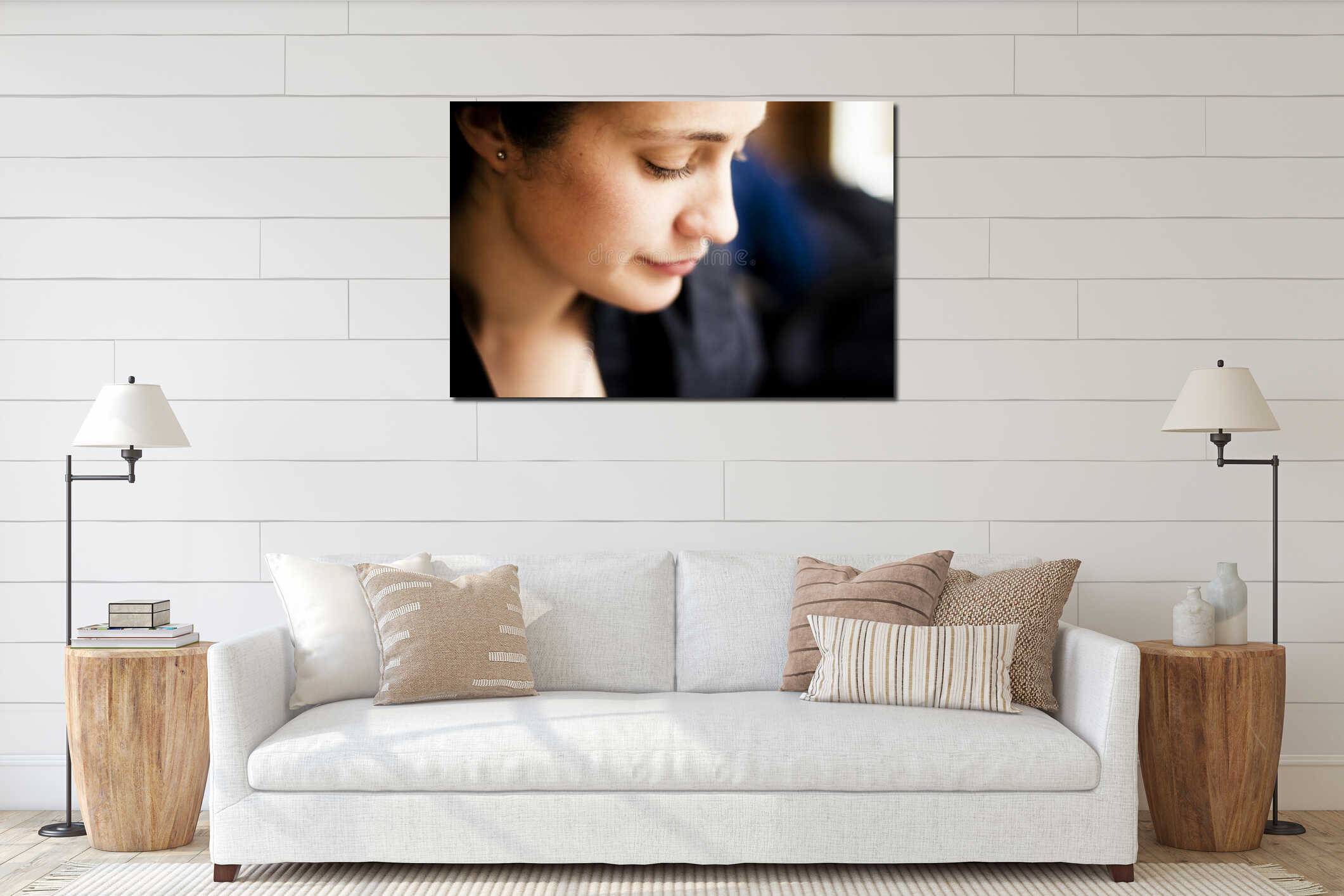 Canvas hanging interior mockup