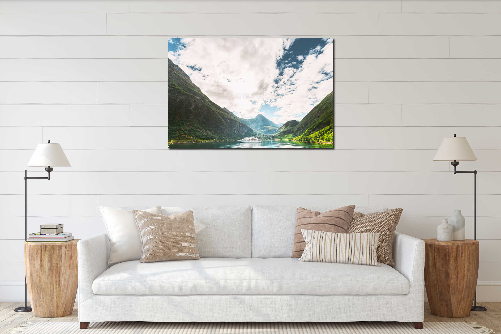 Canvas hanging interior mockup