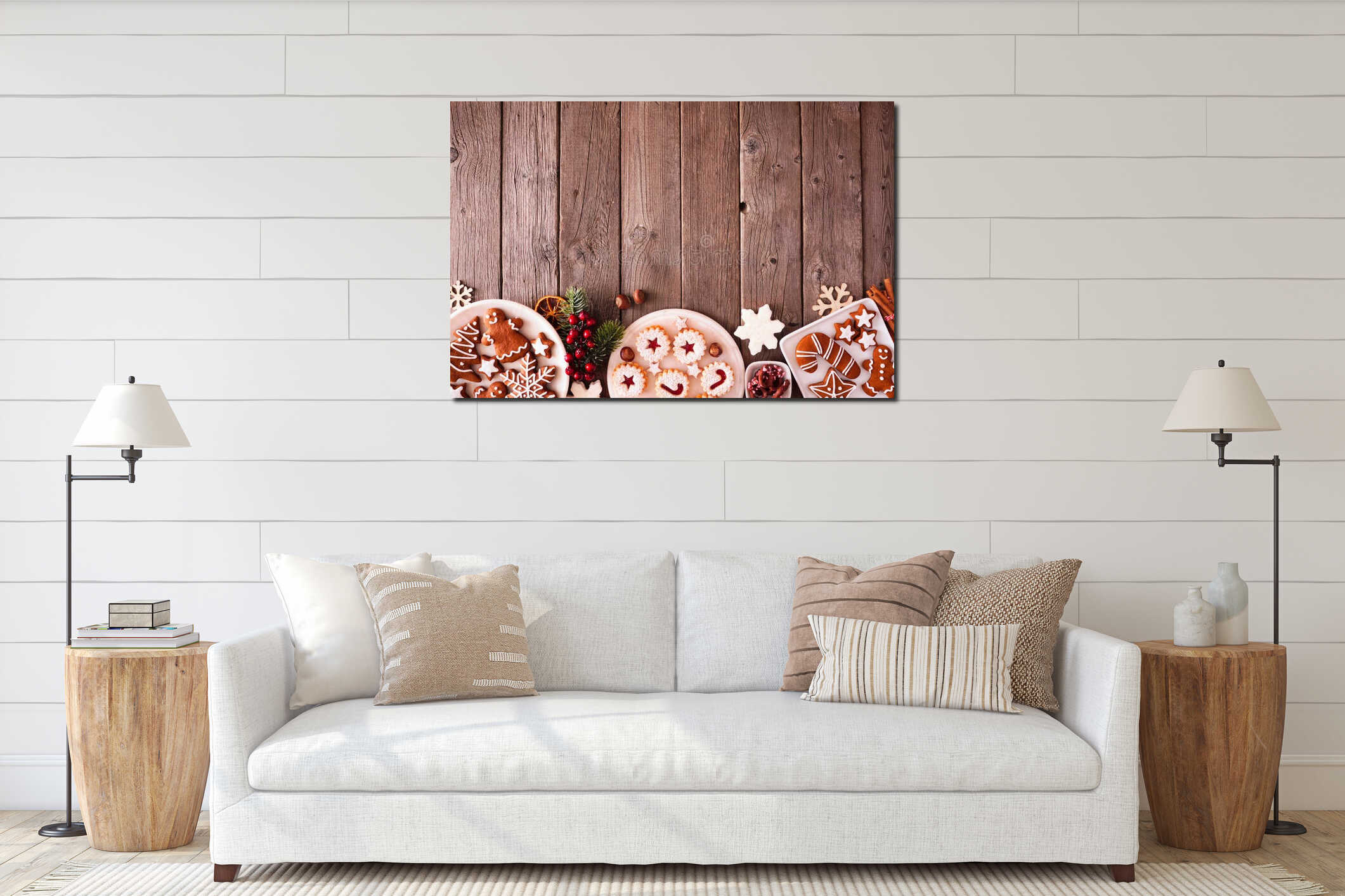 Canvas hanging interior mockup