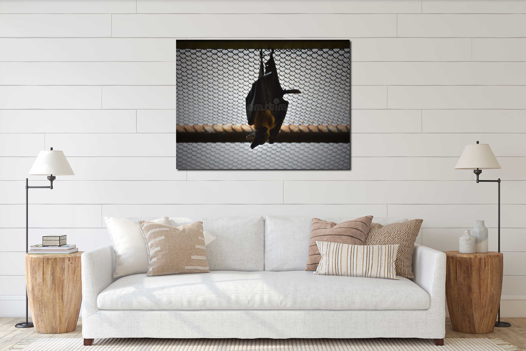 Canvas hanging interior mockup