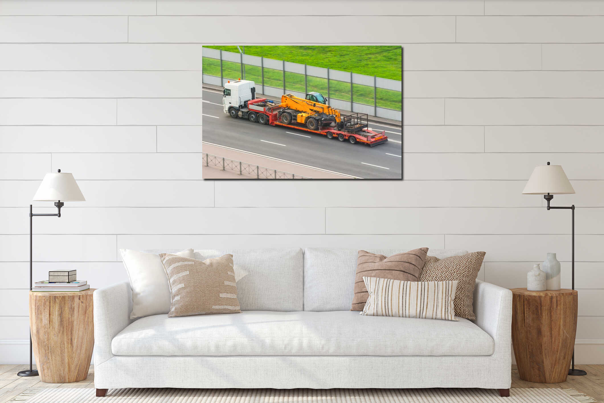 Canvas hanging interior mockup