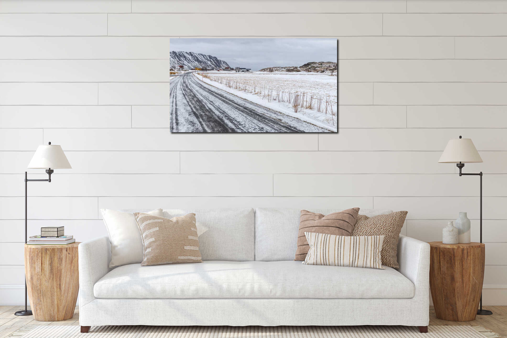 Canvas hanging interior mockup