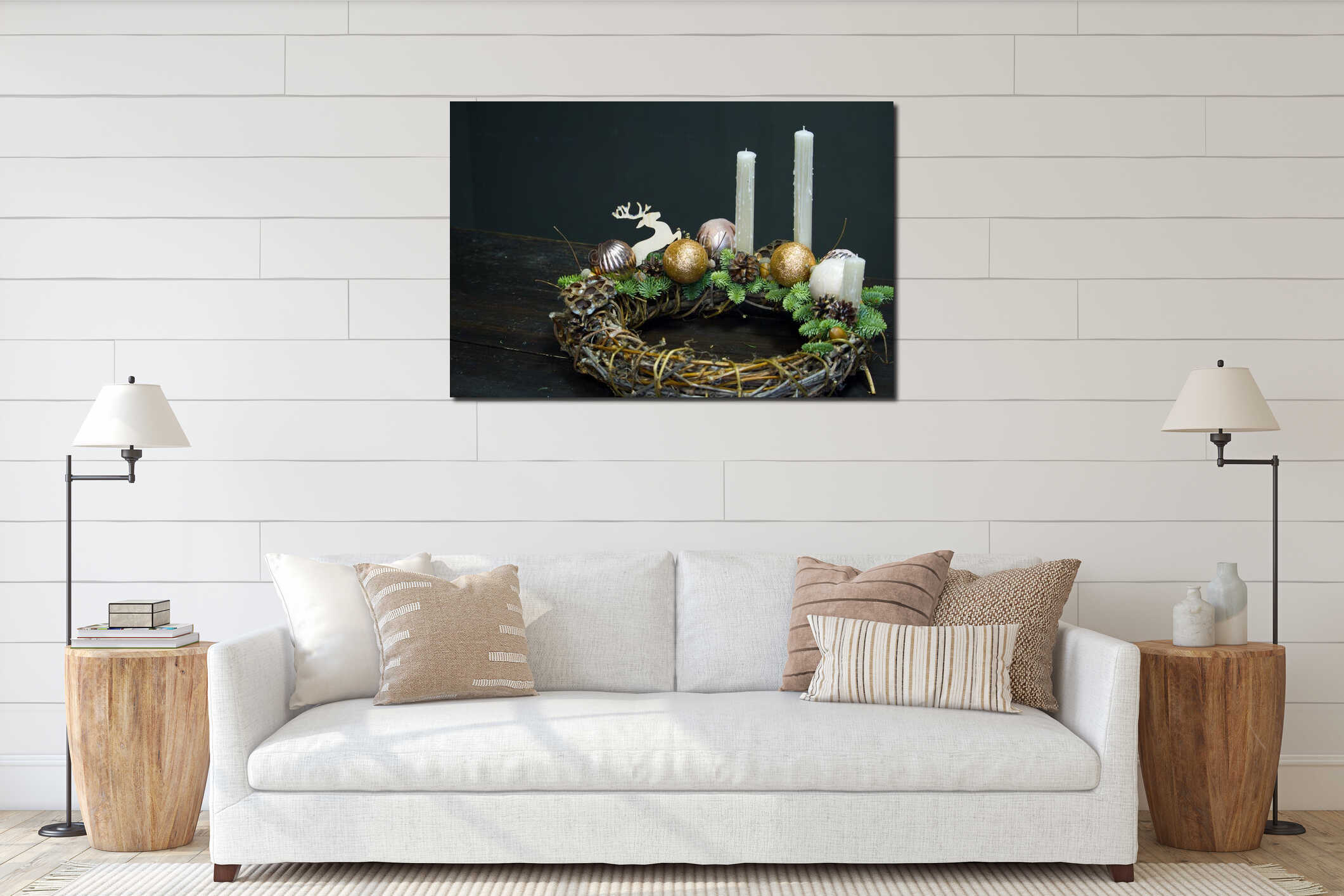 Canvas hanging interior mockup