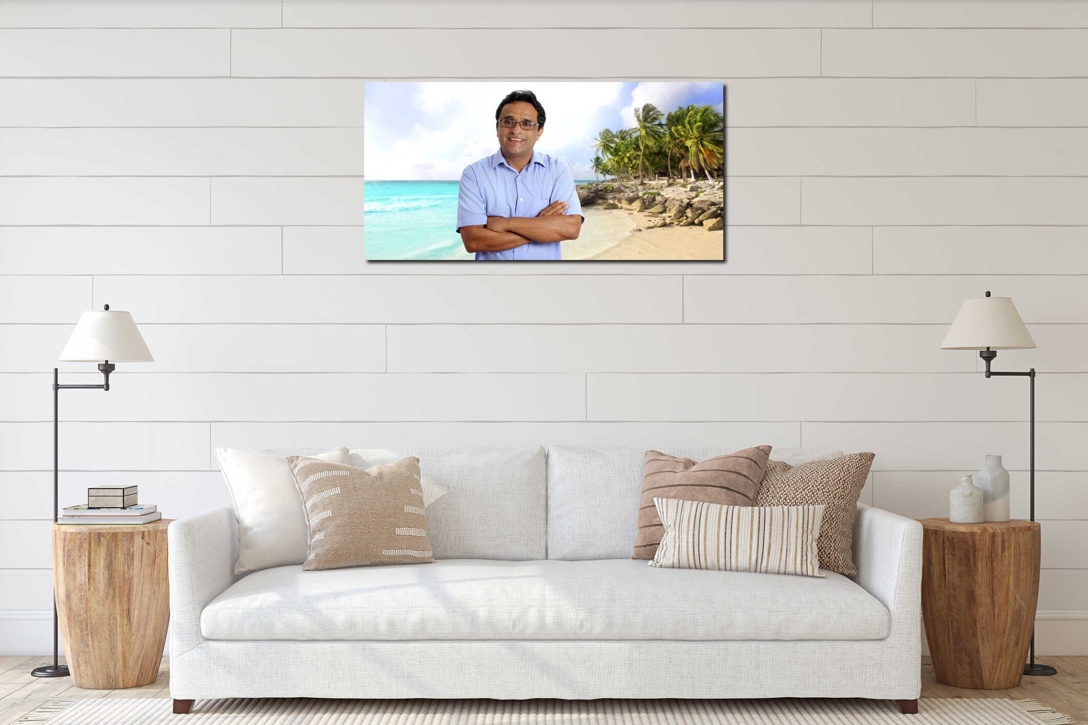 Canvas hanging interior mockup
