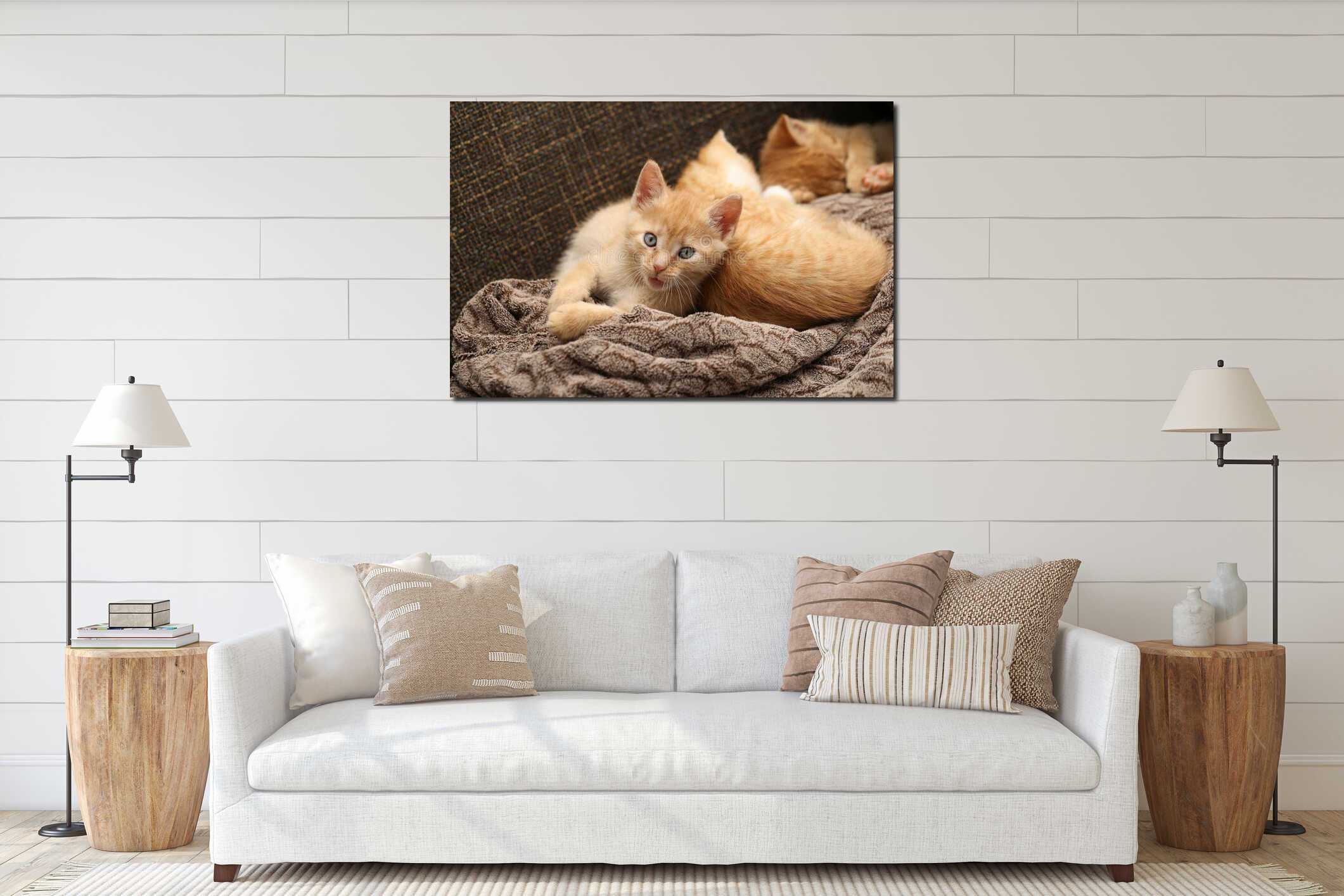 Canvas hanging interior mockup