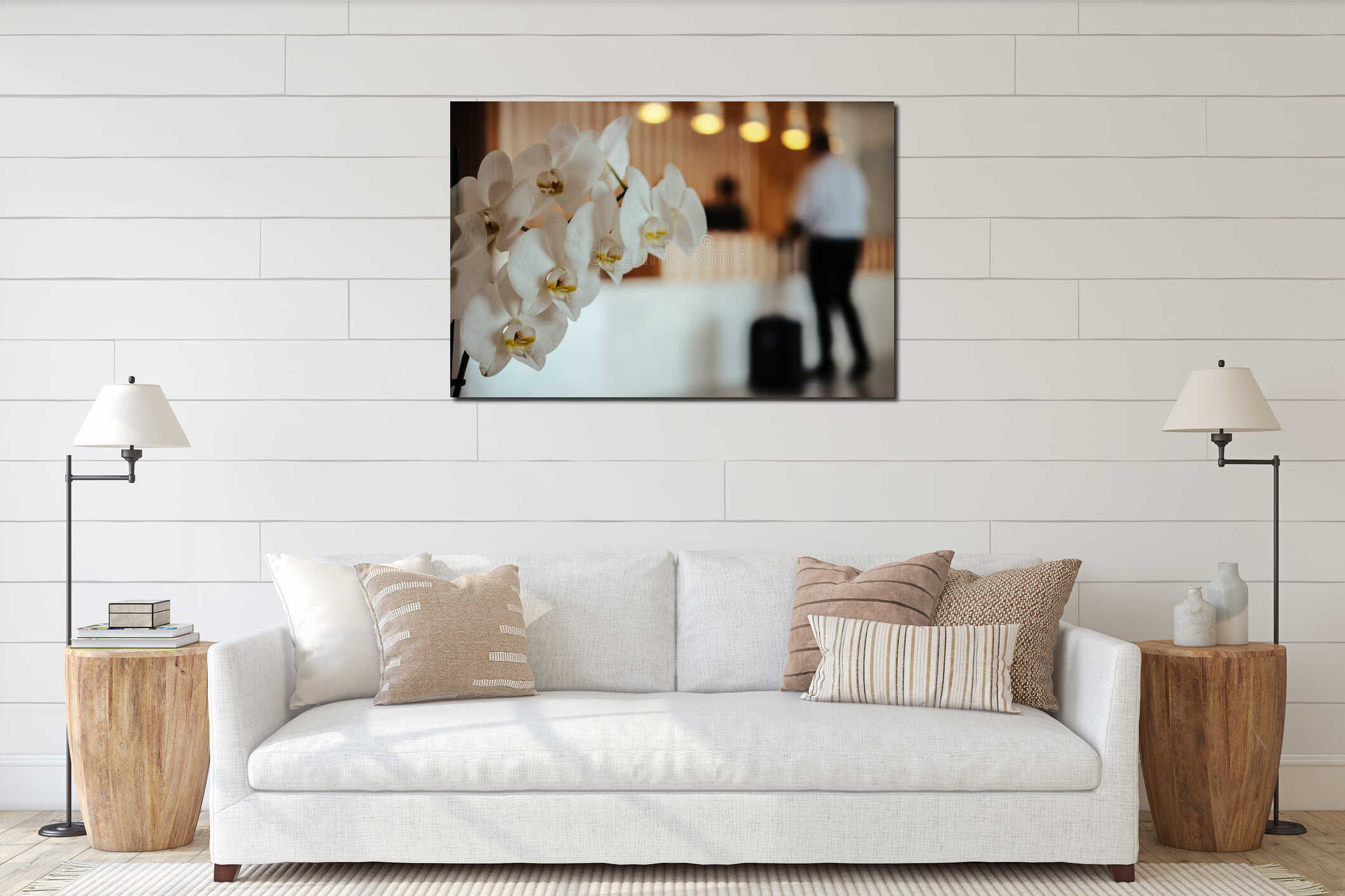 Canvas hanging interior mockup