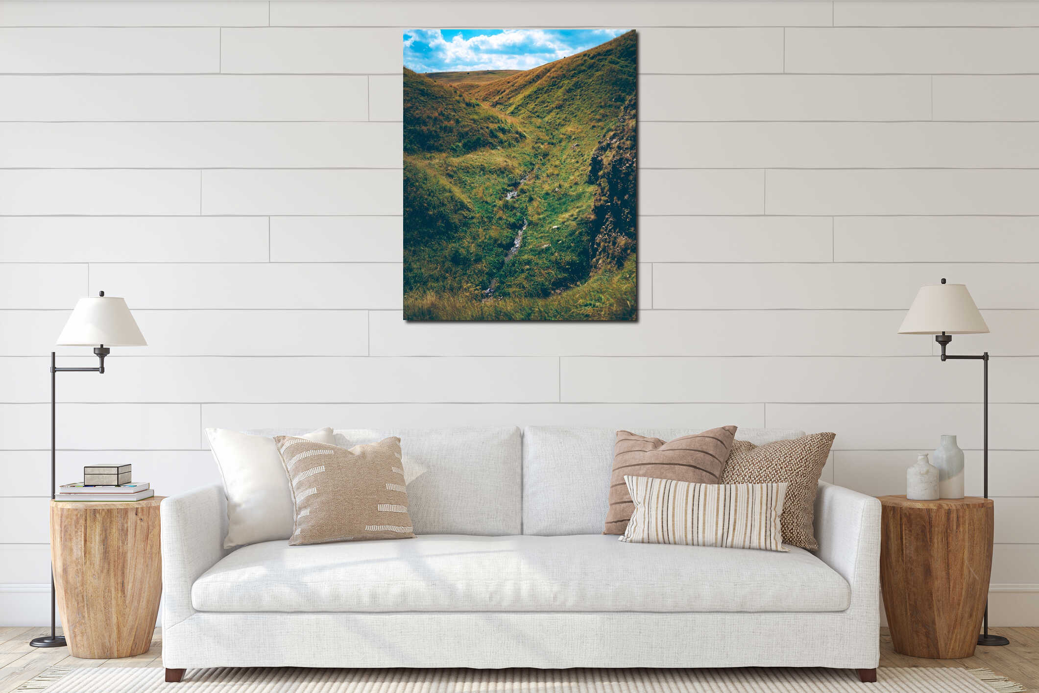 Canvas hanging interior mockup