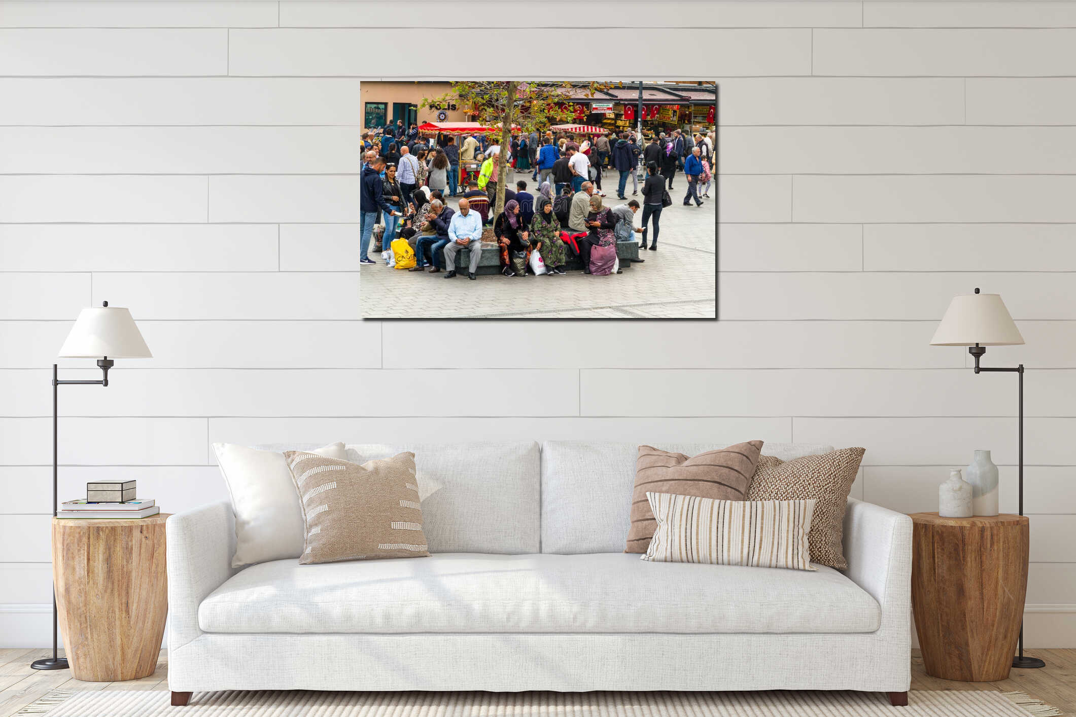 Canvas hanging interior mockup