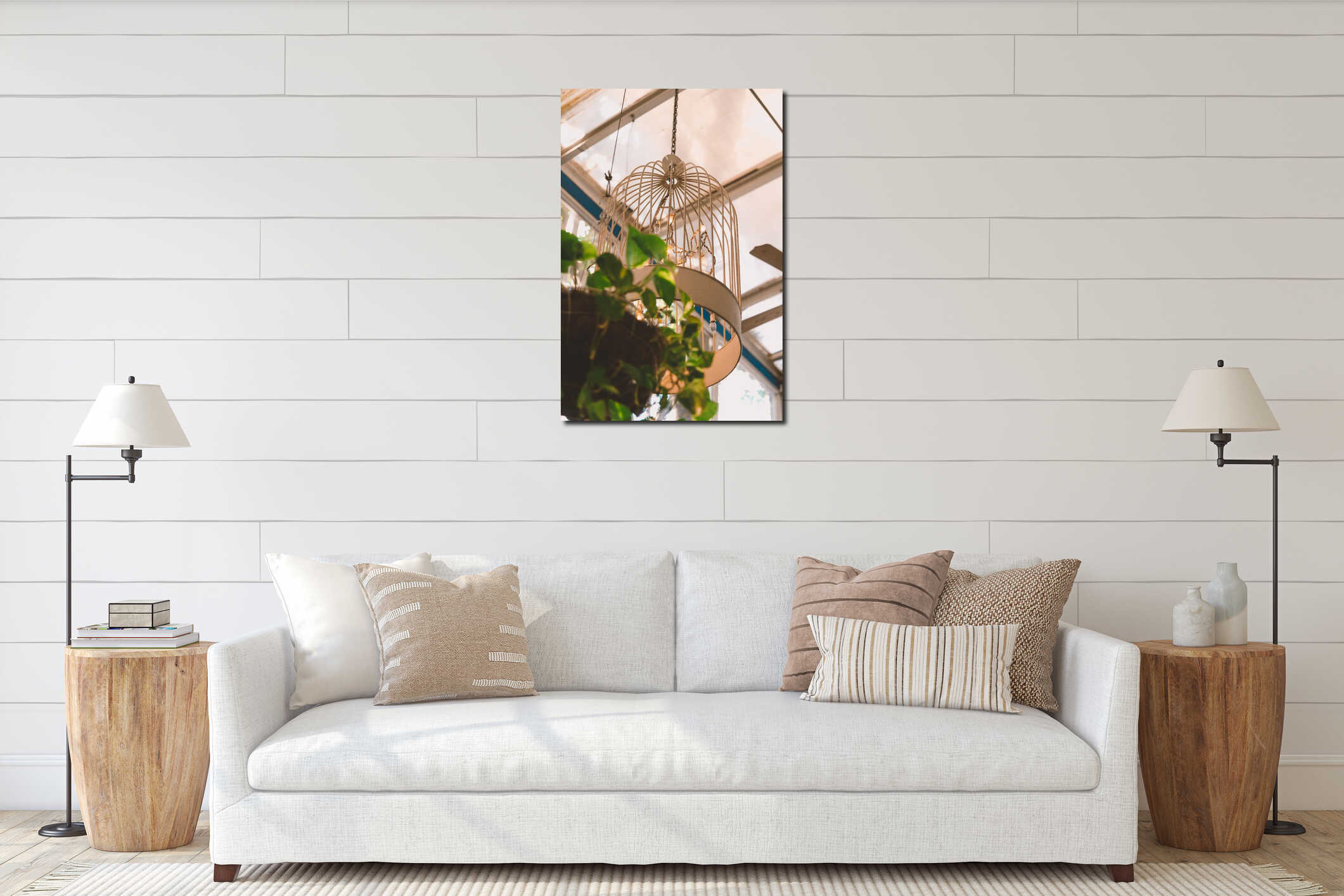 Canvas hanging interior mockup