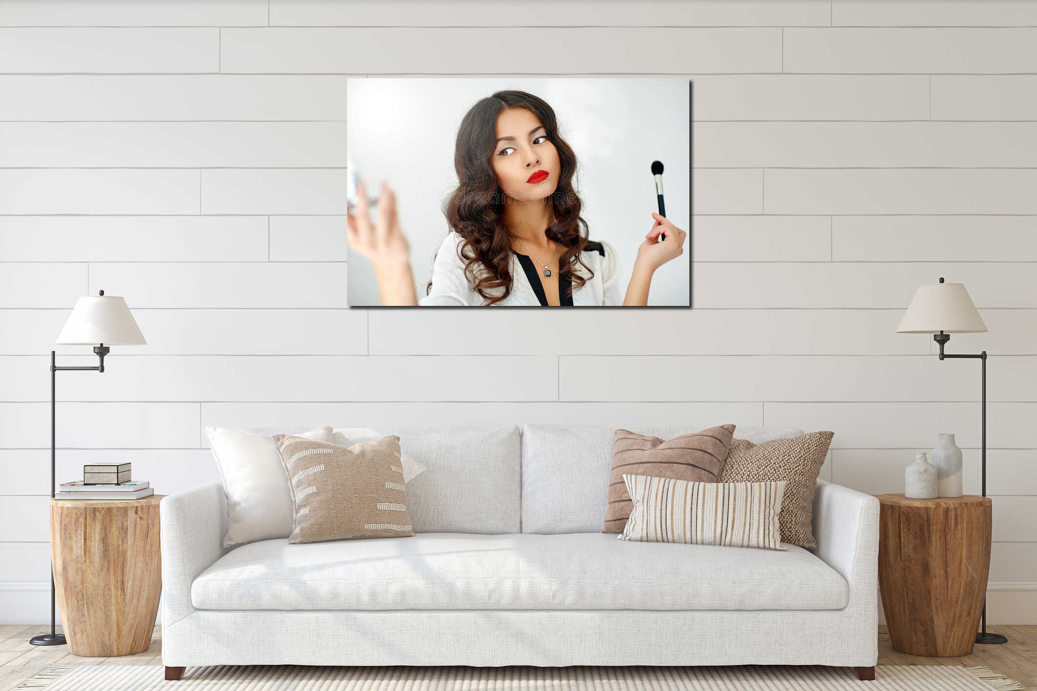 Canvas hanging interior mockup