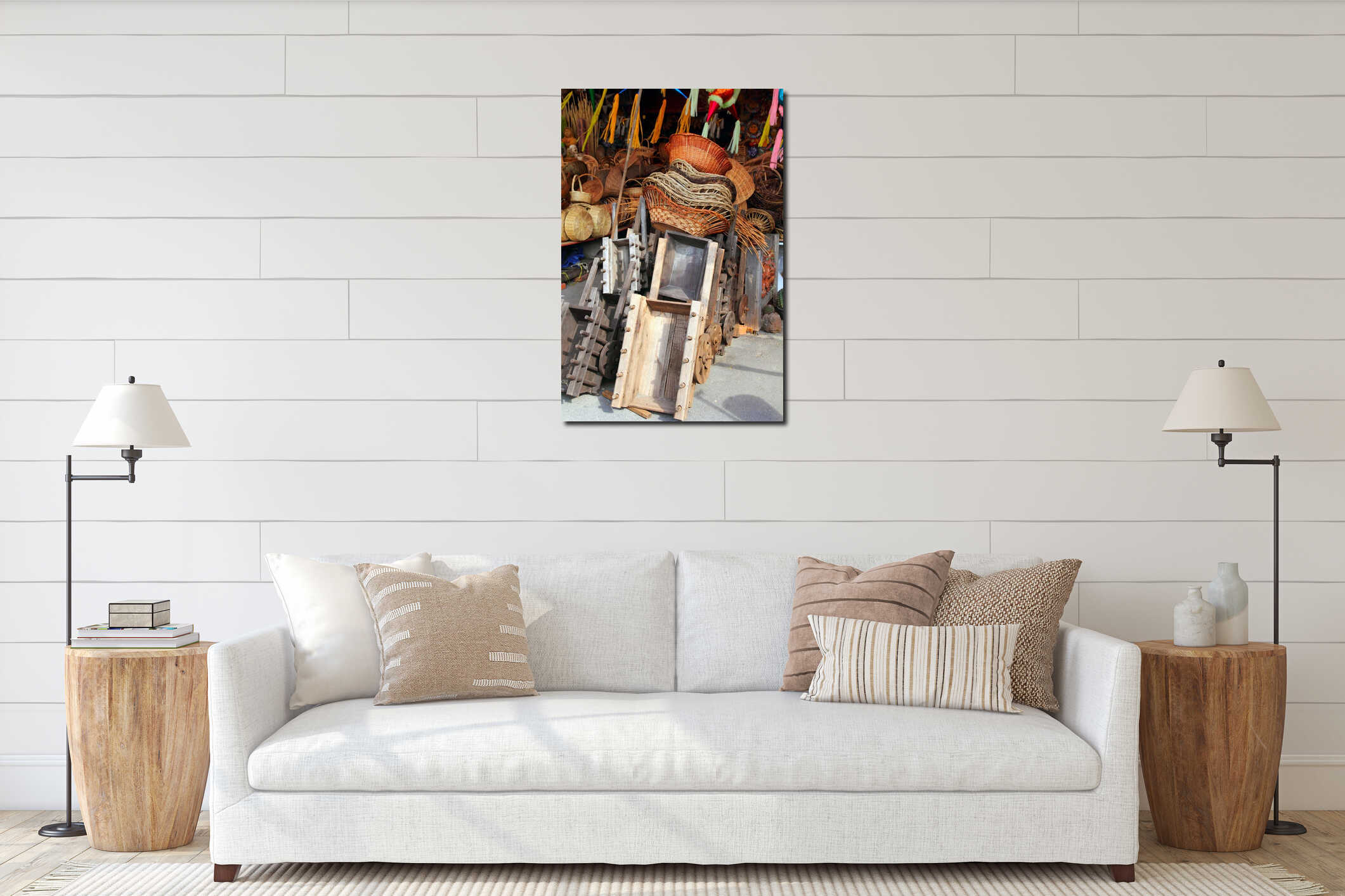 Canvas hanging interior mockup