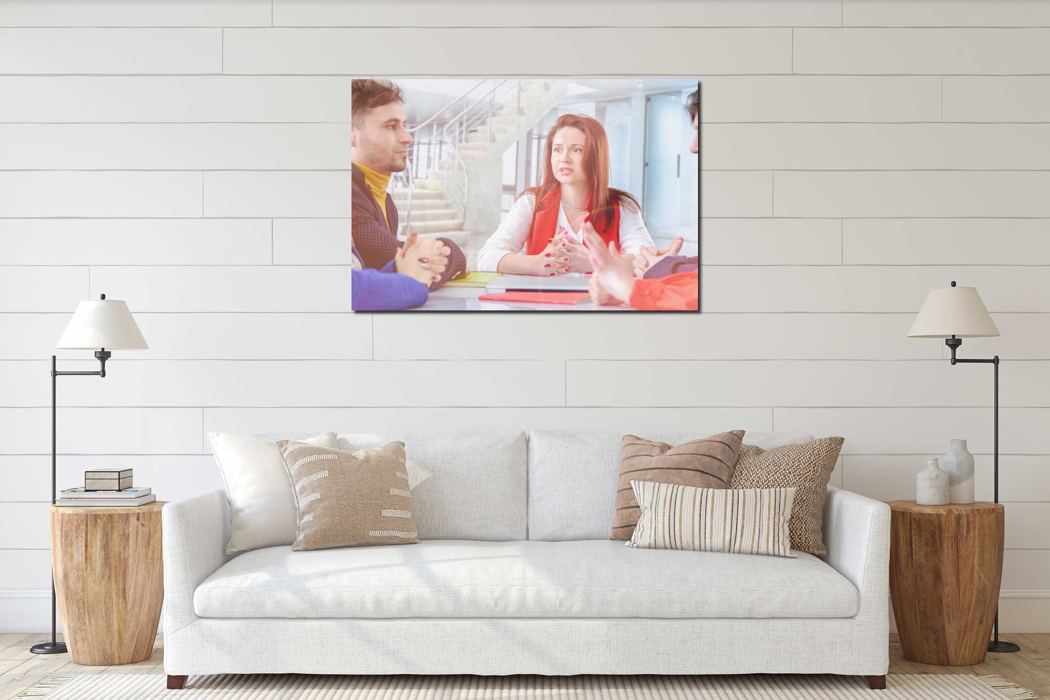 Canvas hanging interior mockup
