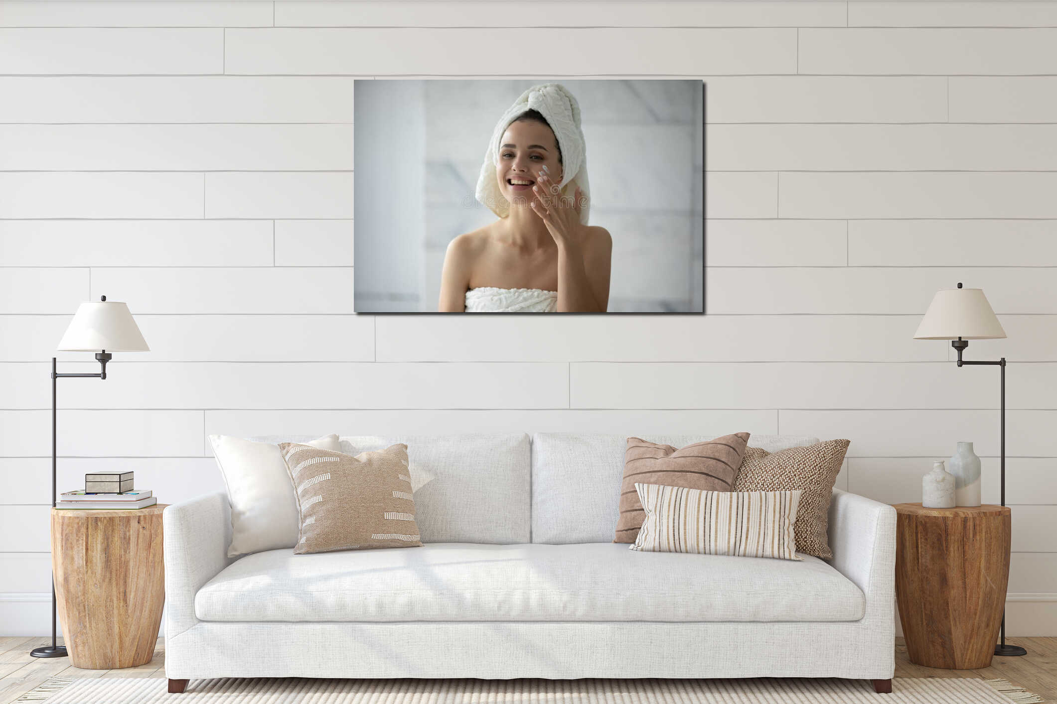 Canvas hanging interior mockup
