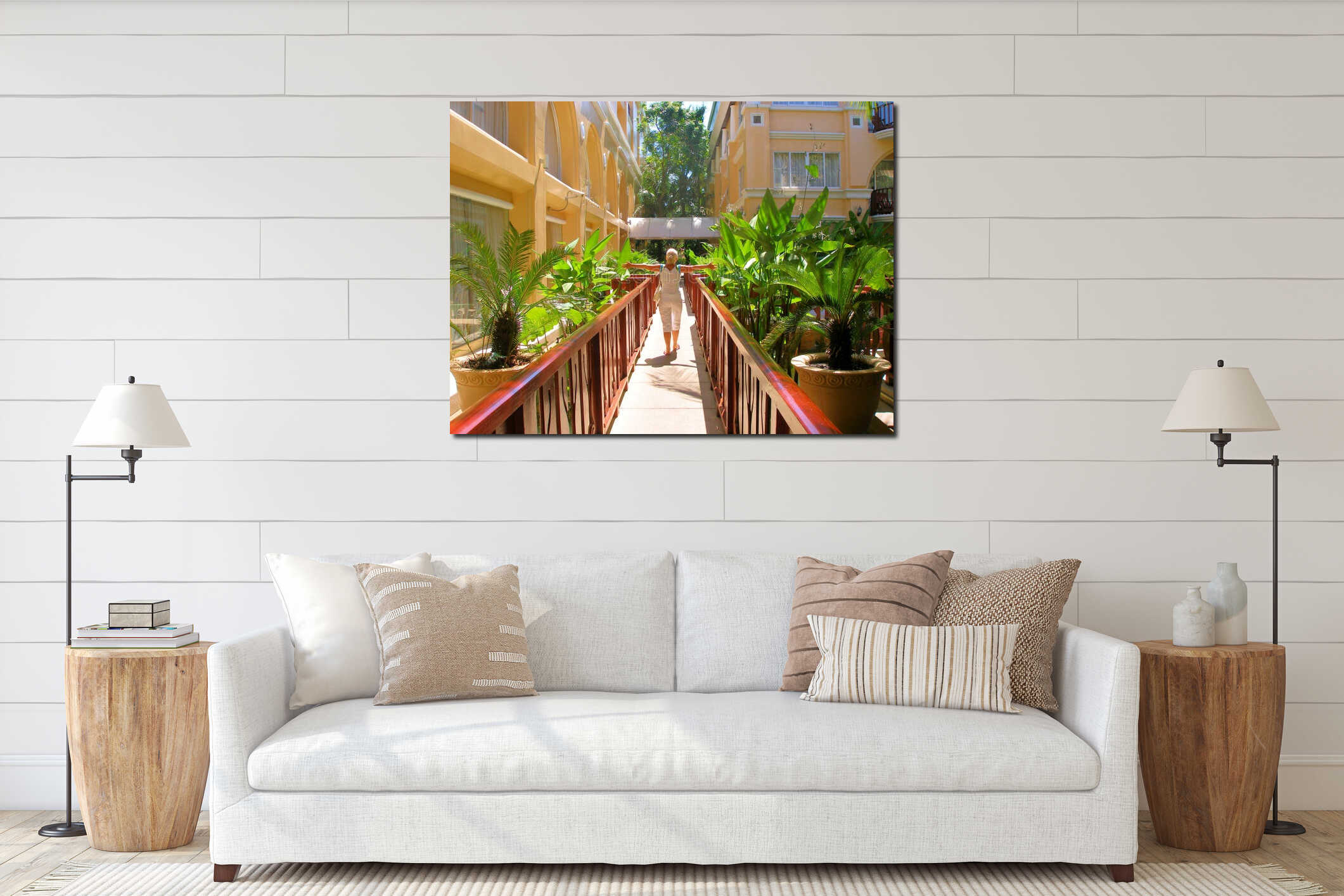 Canvas hanging interior mockup