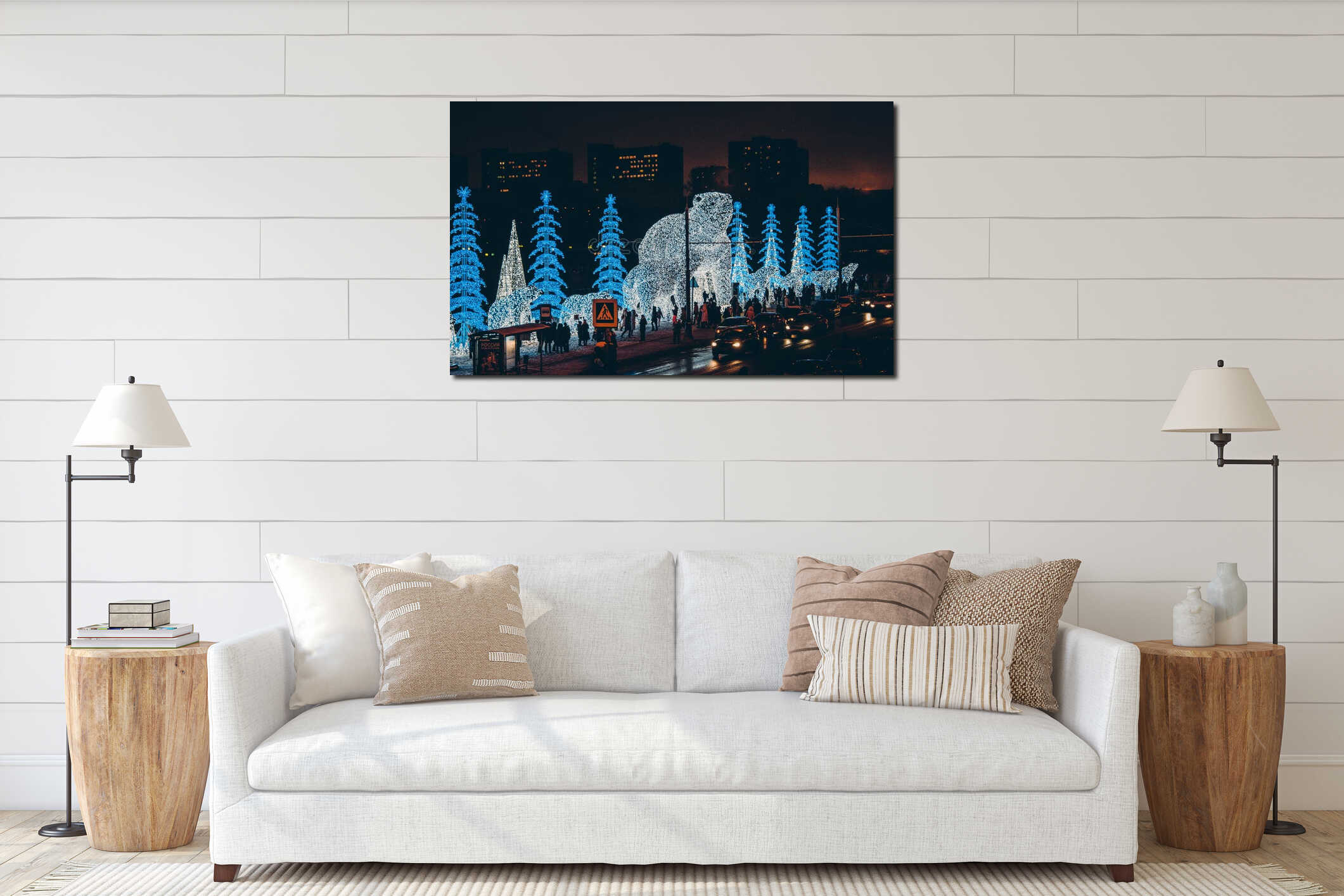 Canvas hanging interior mockup