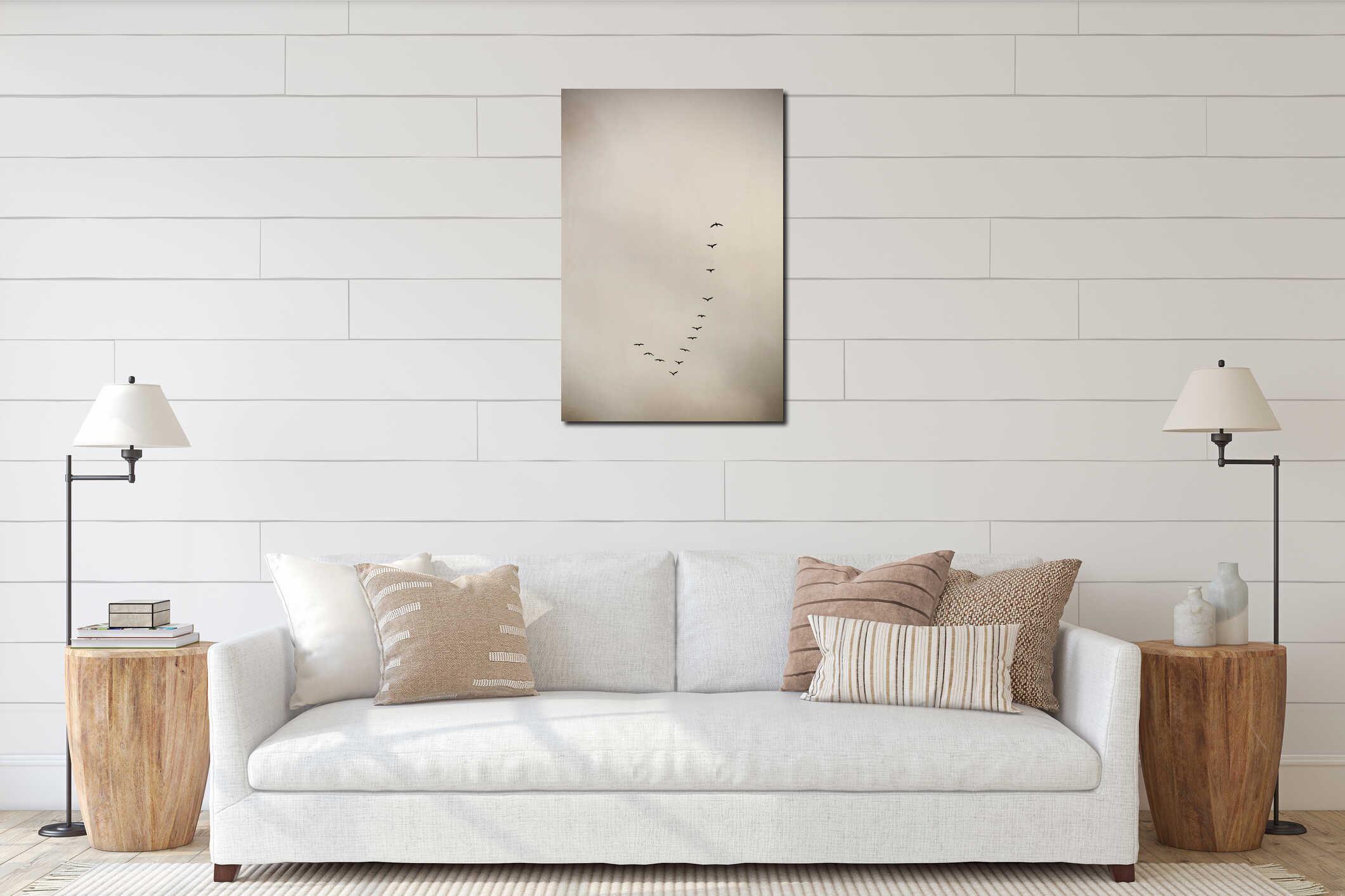 Canvas hanging interior mockup