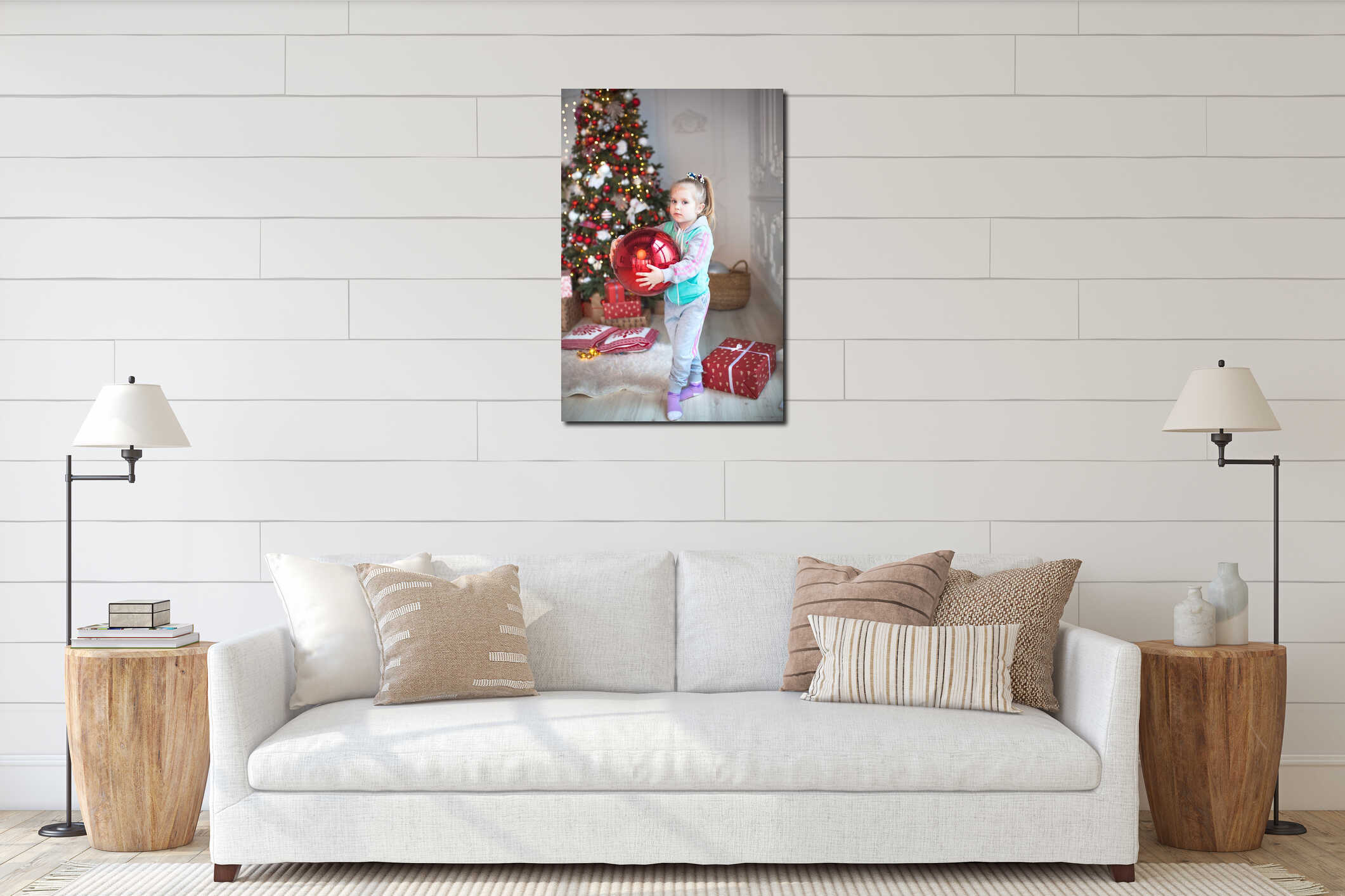 Canvas hanging interior mockup