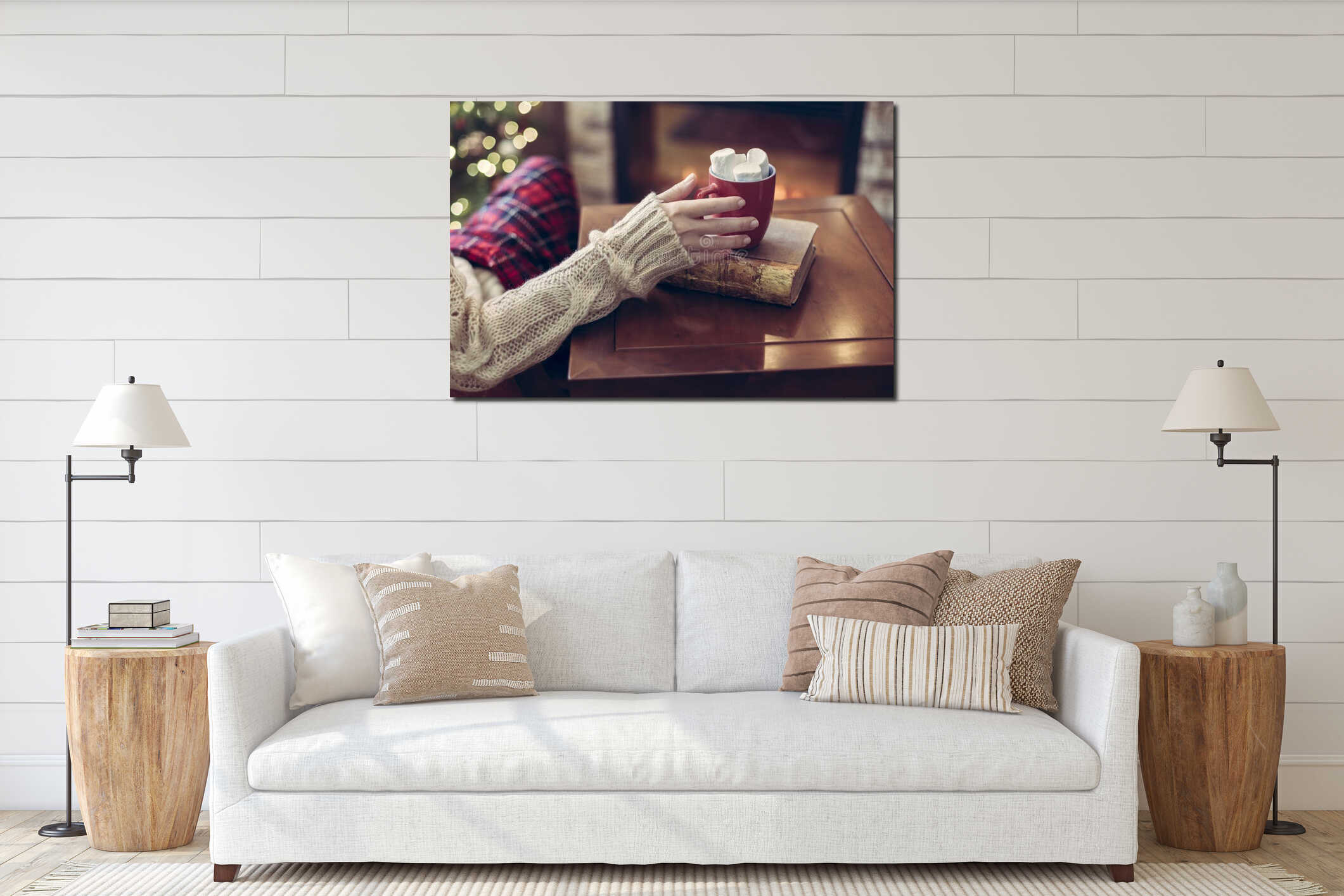 Canvas hanging interior mockup