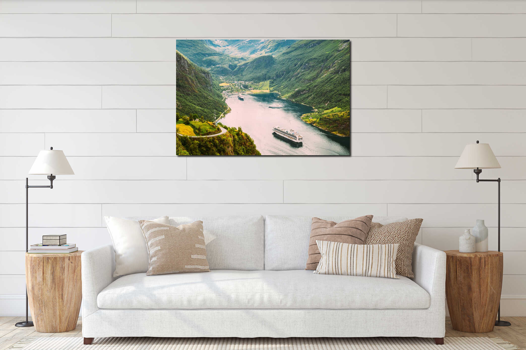Canvas hanging interior mockup
