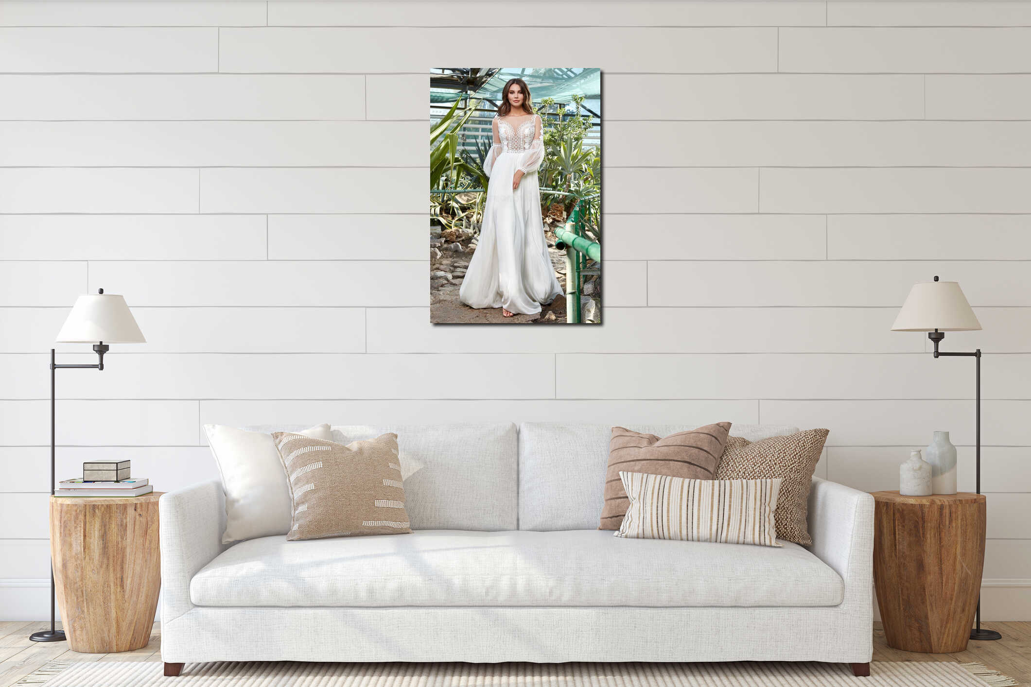 Canvas hanging interior mockup
