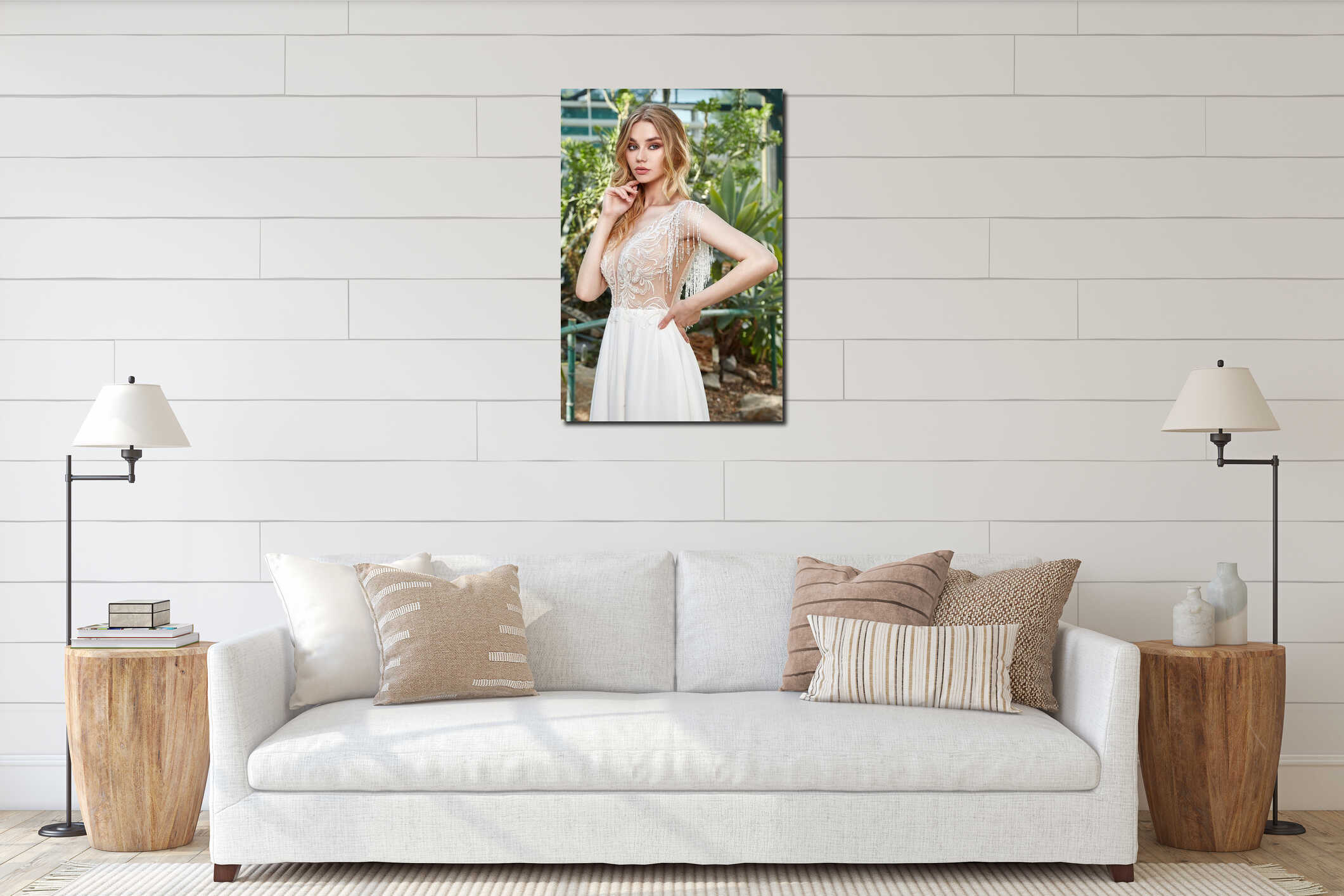 Canvas hanging interior mockup