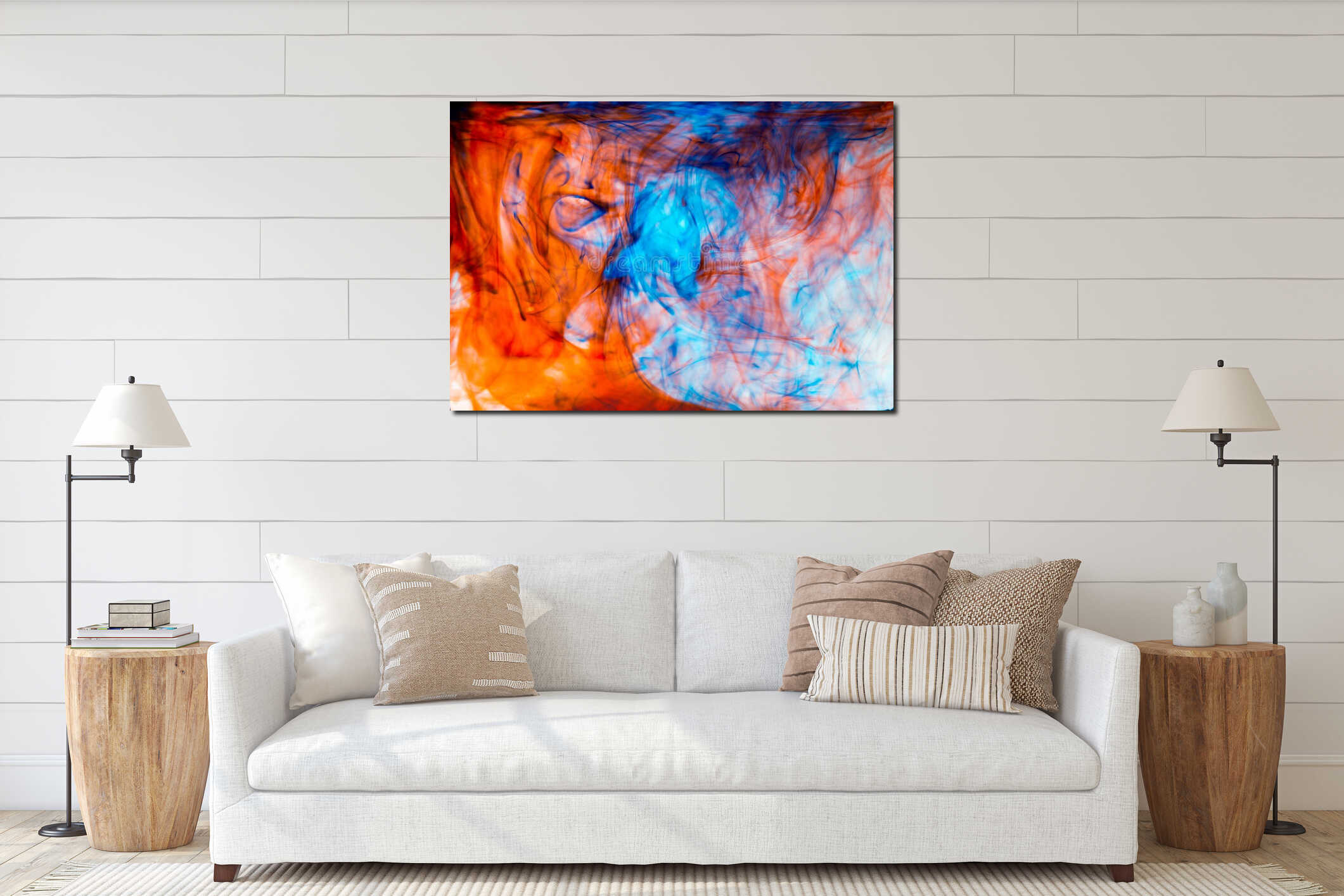 Canvas hanging interior mockup