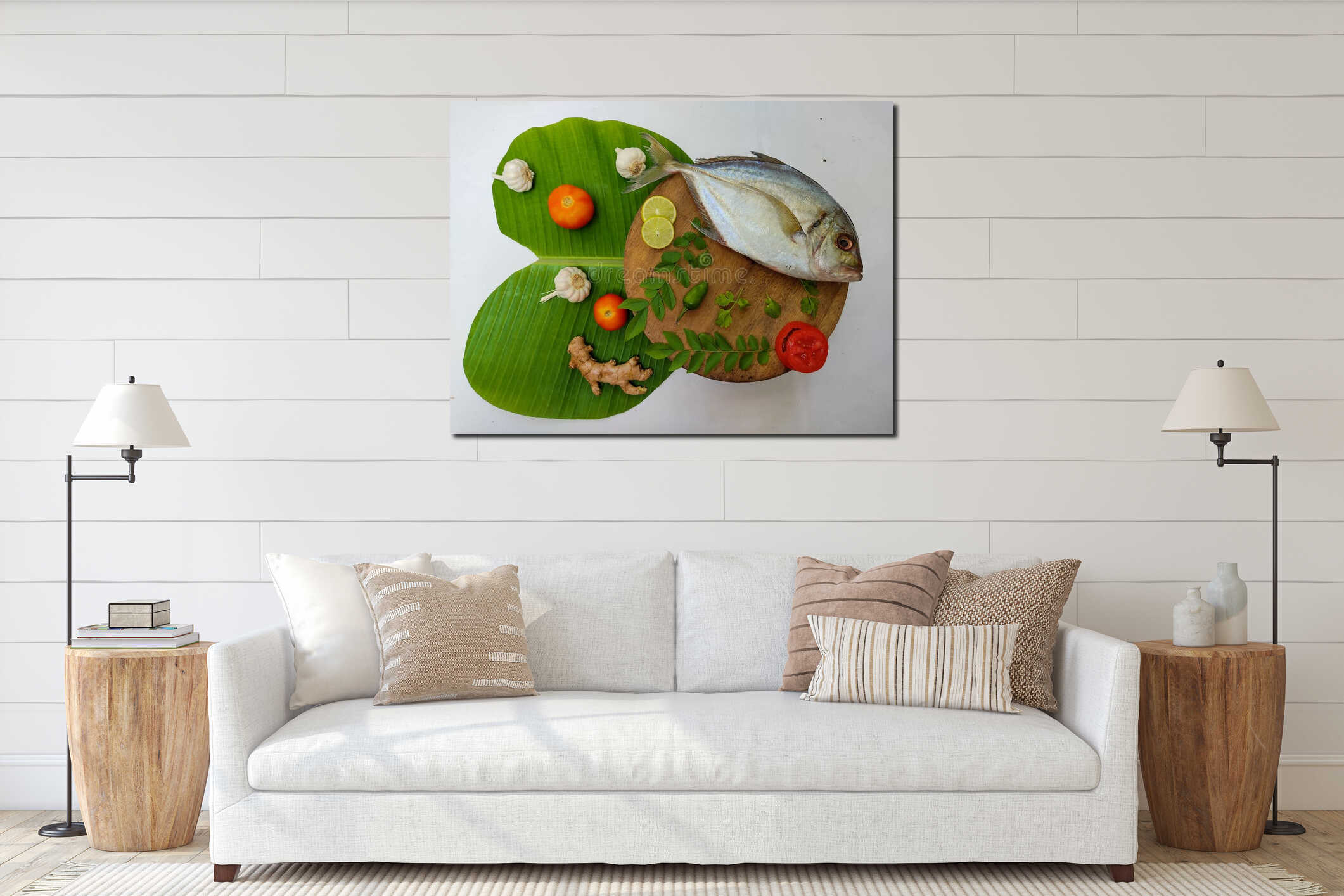 Canvas hanging interior mockup