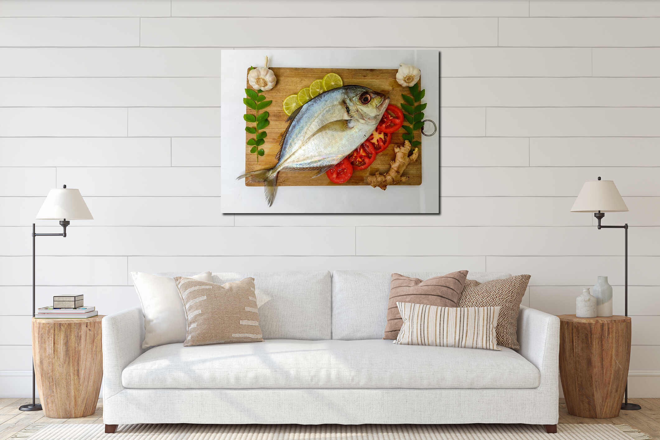 Canvas hanging interior mockup