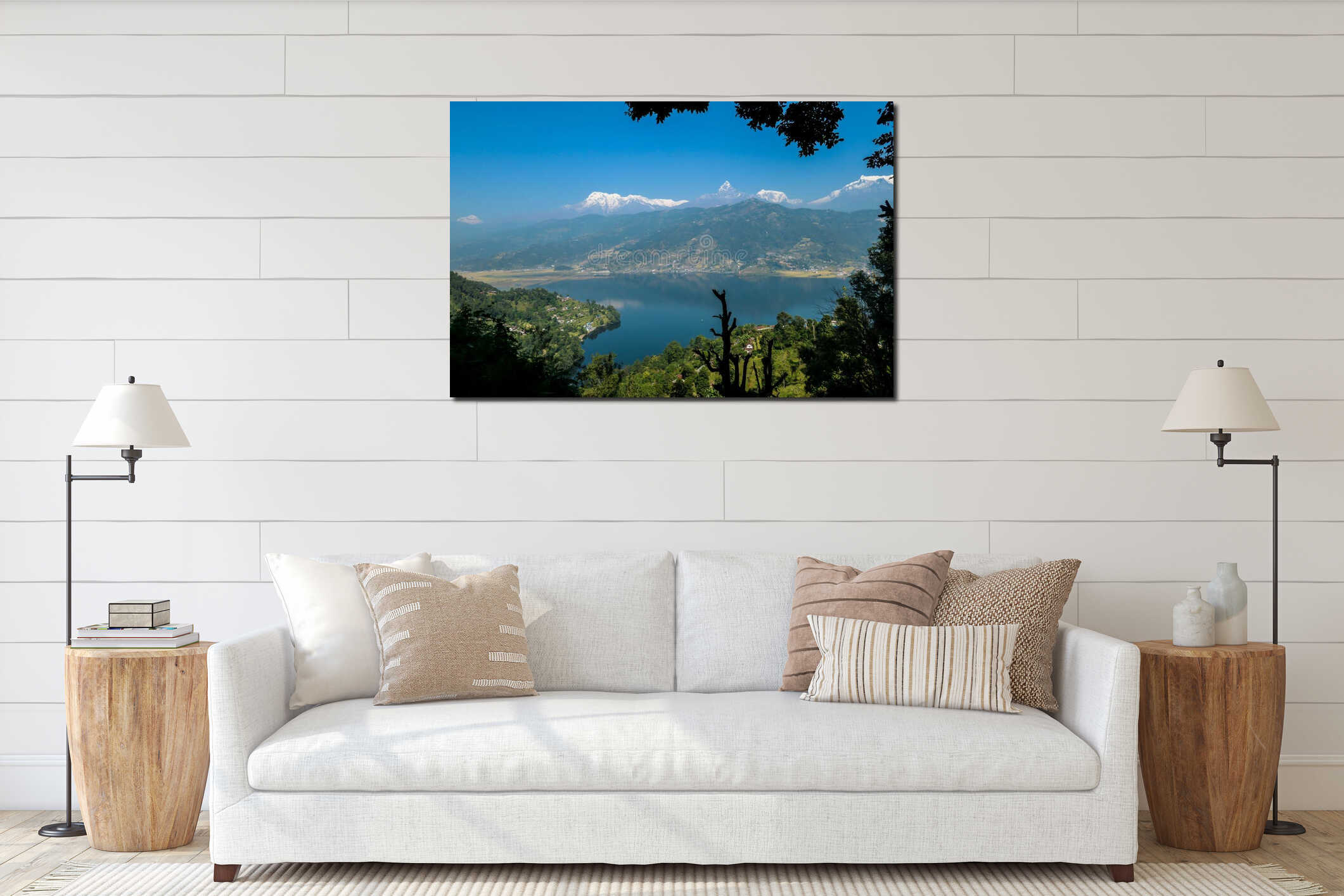 Canvas hanging interior mockup