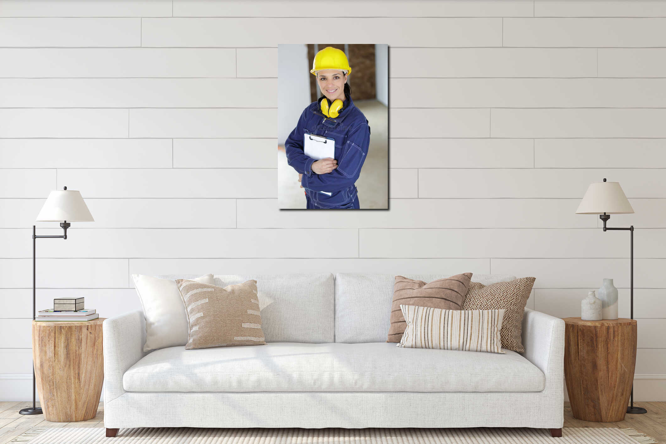 Canvas hanging interior mockup