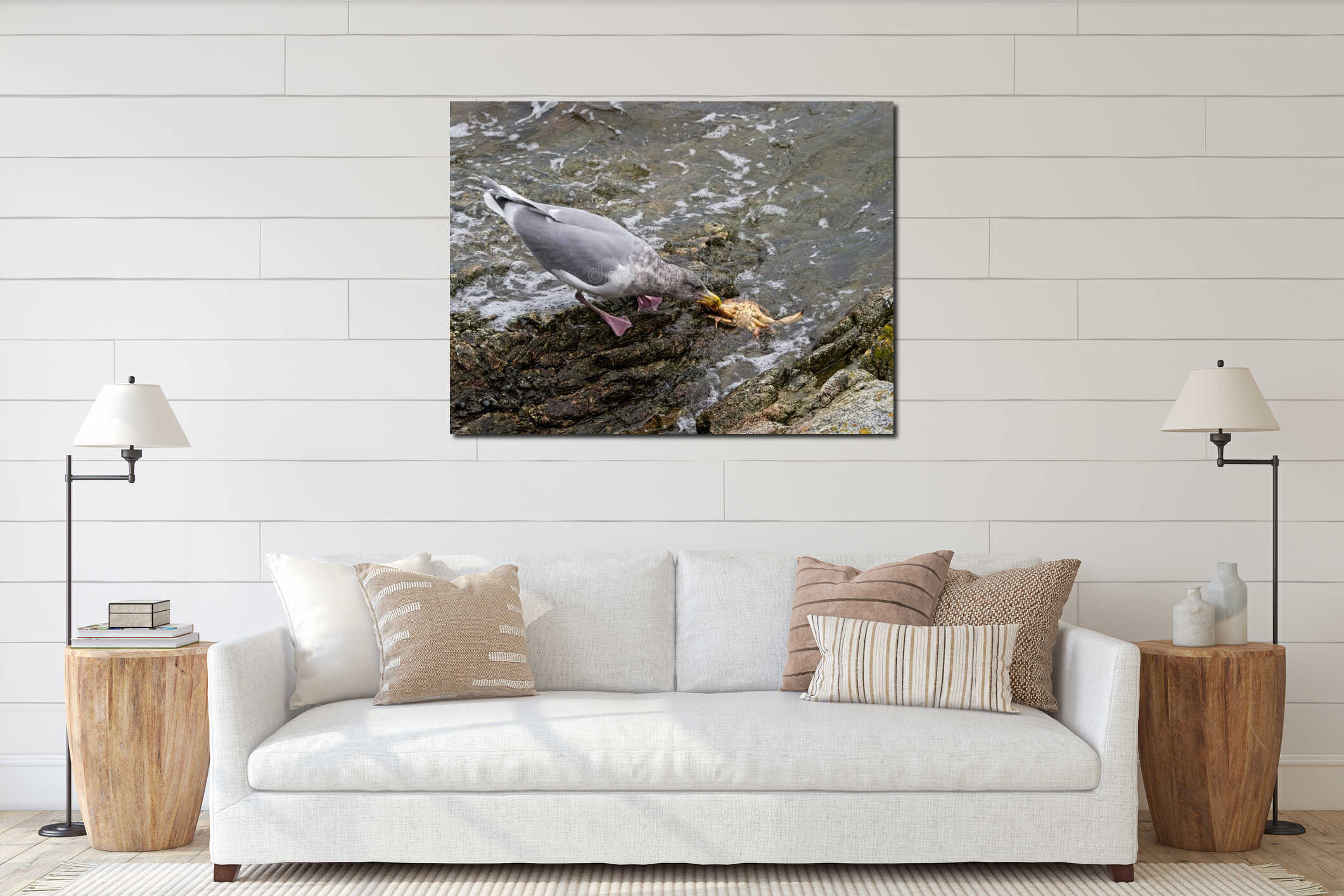 Canvas hanging interior mockup