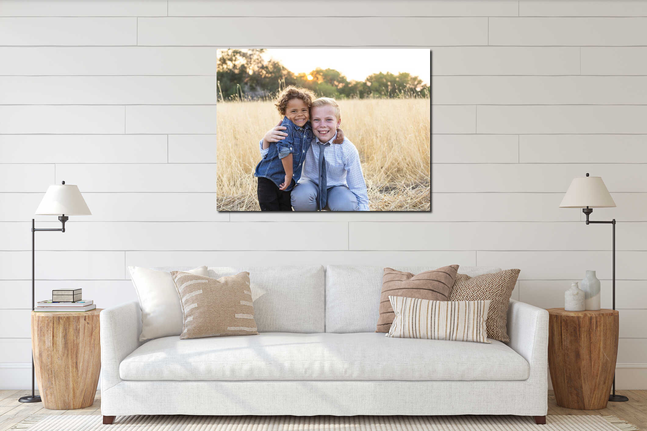 Canvas hanging interior mockup