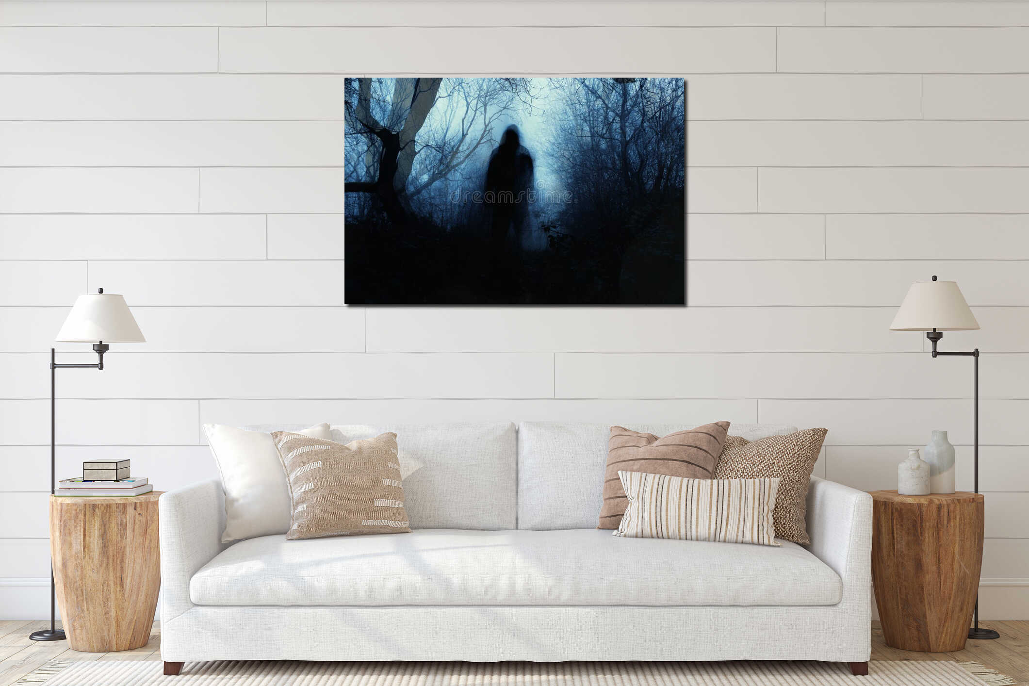 Canvas hanging interior mockup