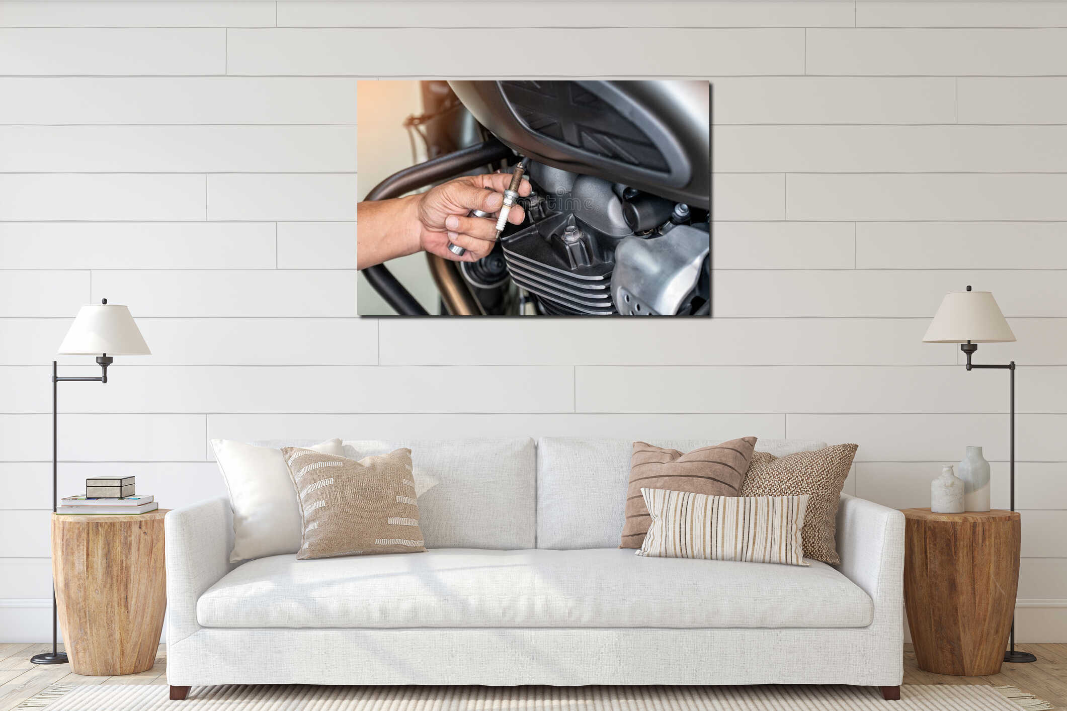 Canvas hanging interior mockup