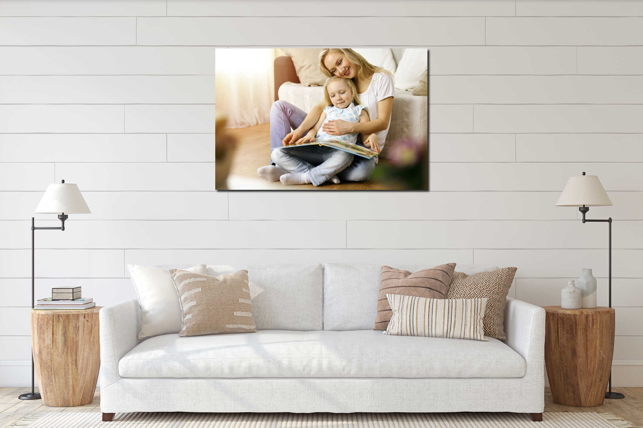 Canvas hanging interior mockup