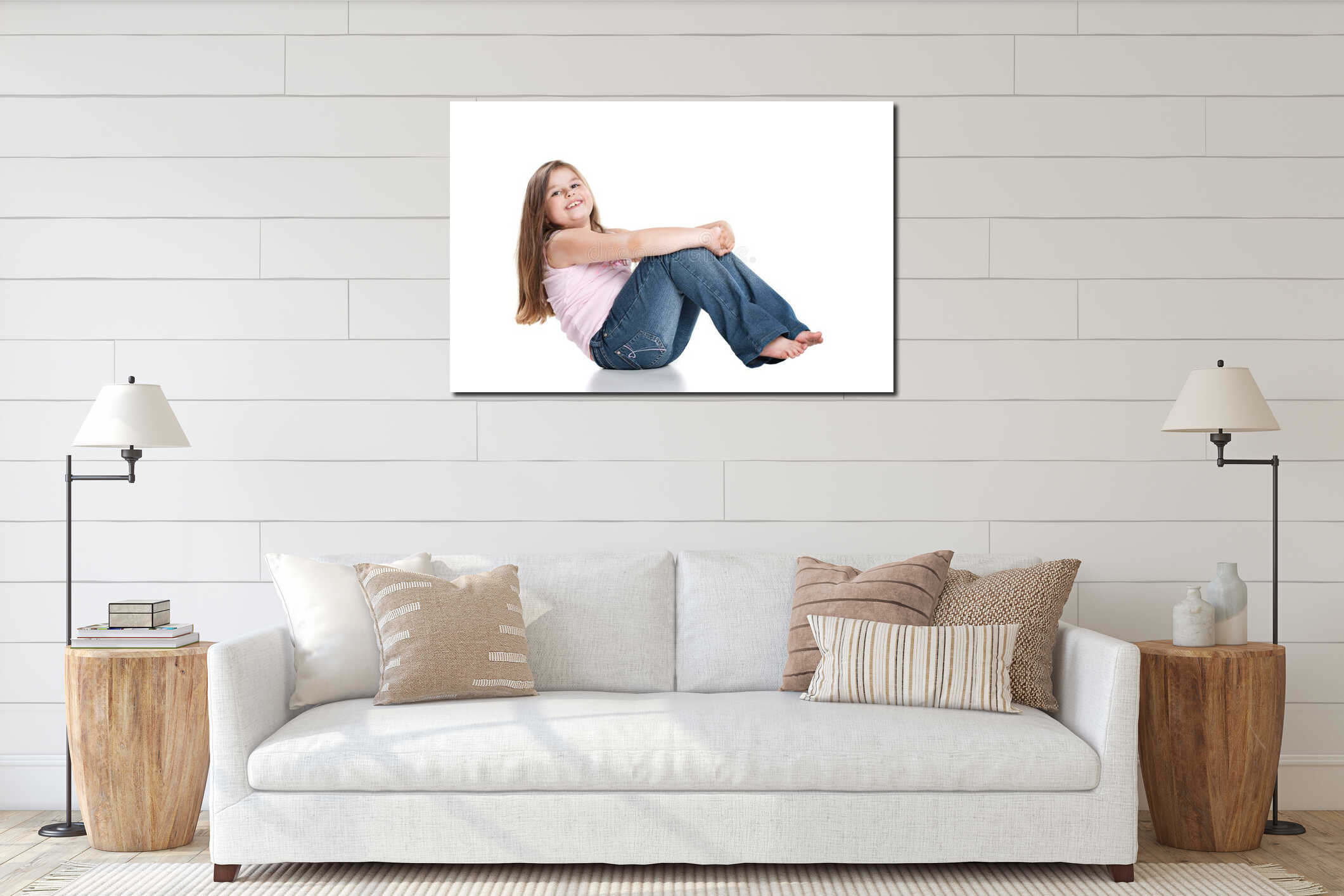 Canvas hanging interior mockup