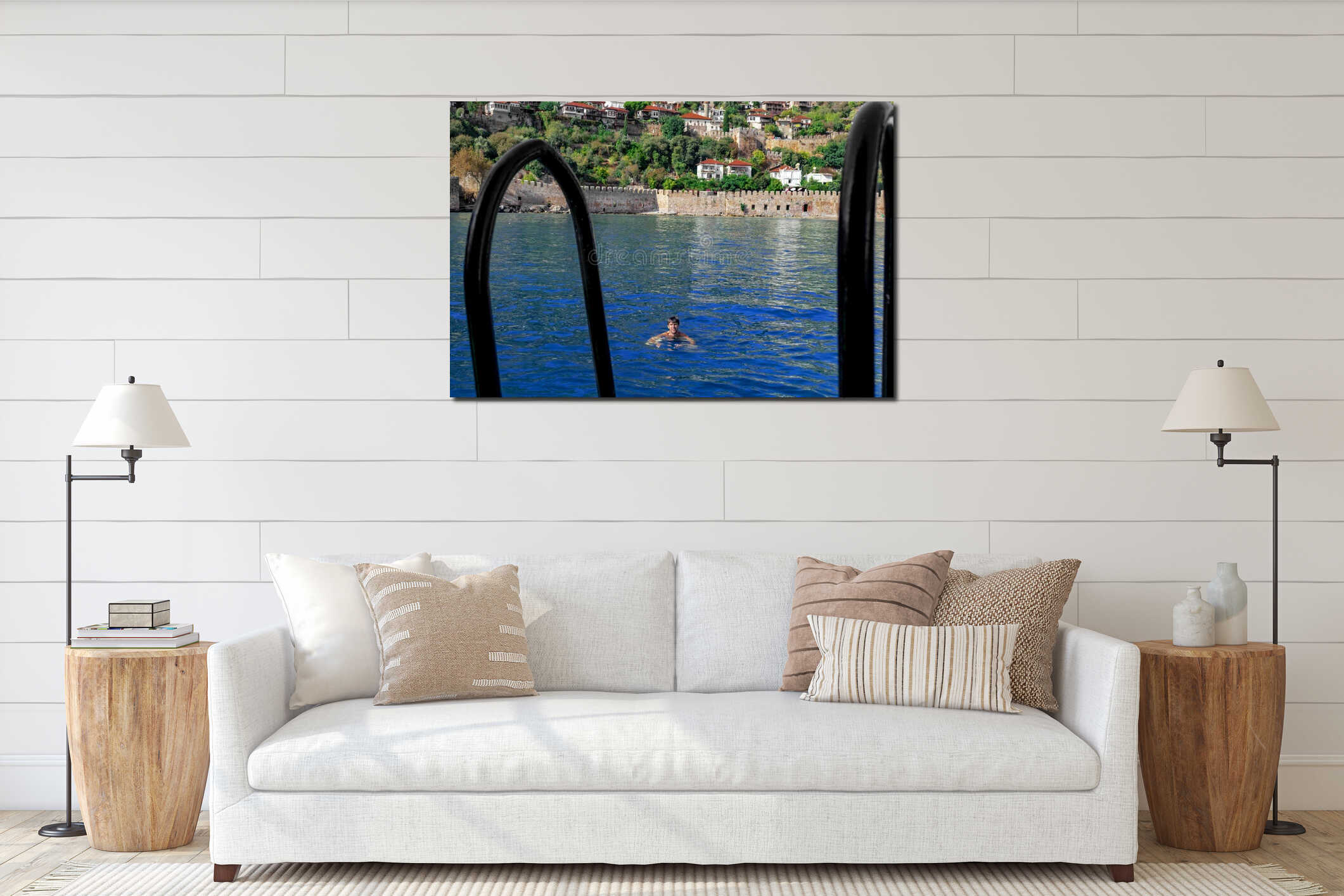 Canvas hanging interior mockup