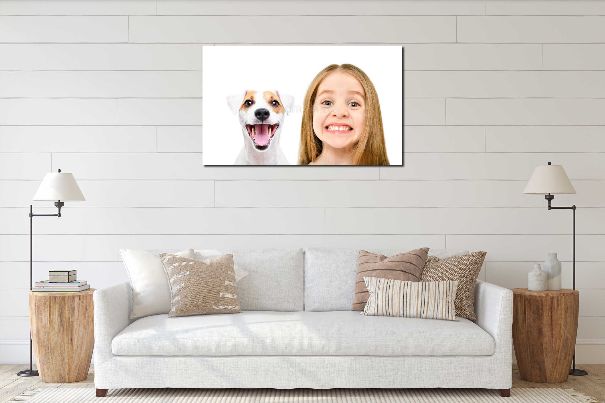 Canvas hanging interior mockup